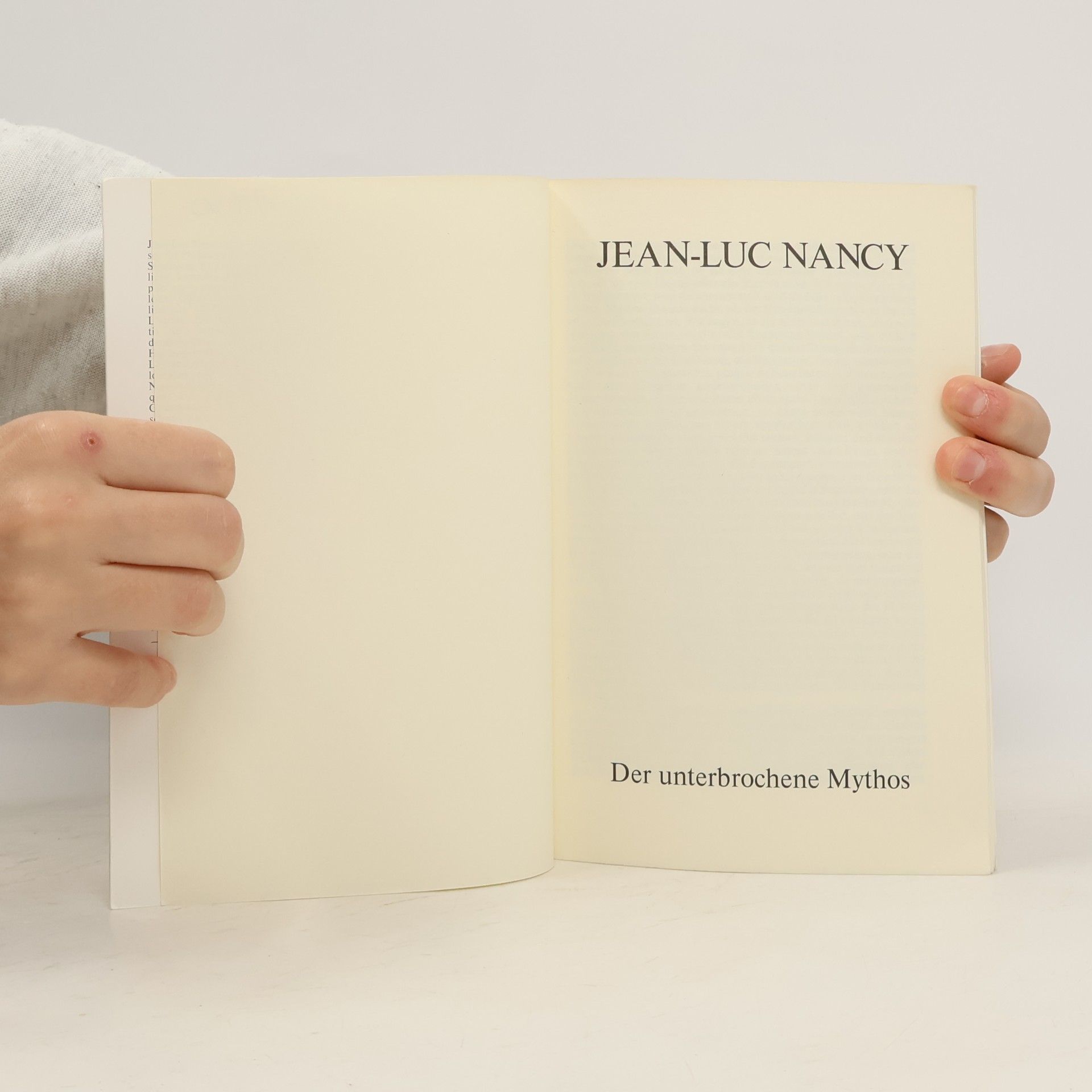 Jean Luc Nancy Der unterbrochene Mythos