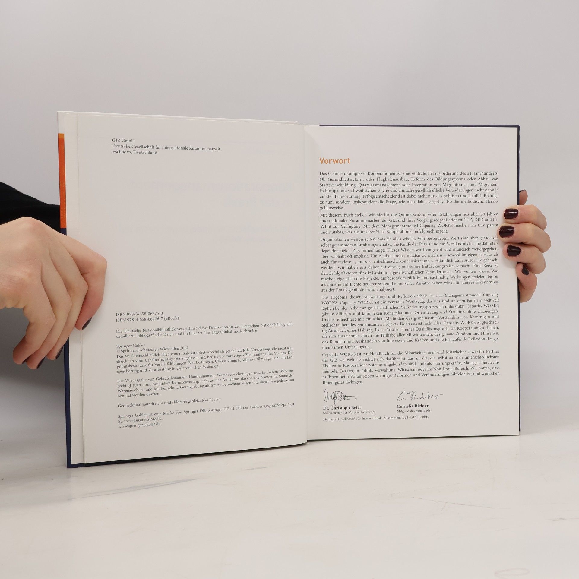 giz Deutsche Gesellschaft für Internationale Zusammenarbeit (GIZ) GmbH Kooperationsmanagement in der Praxis