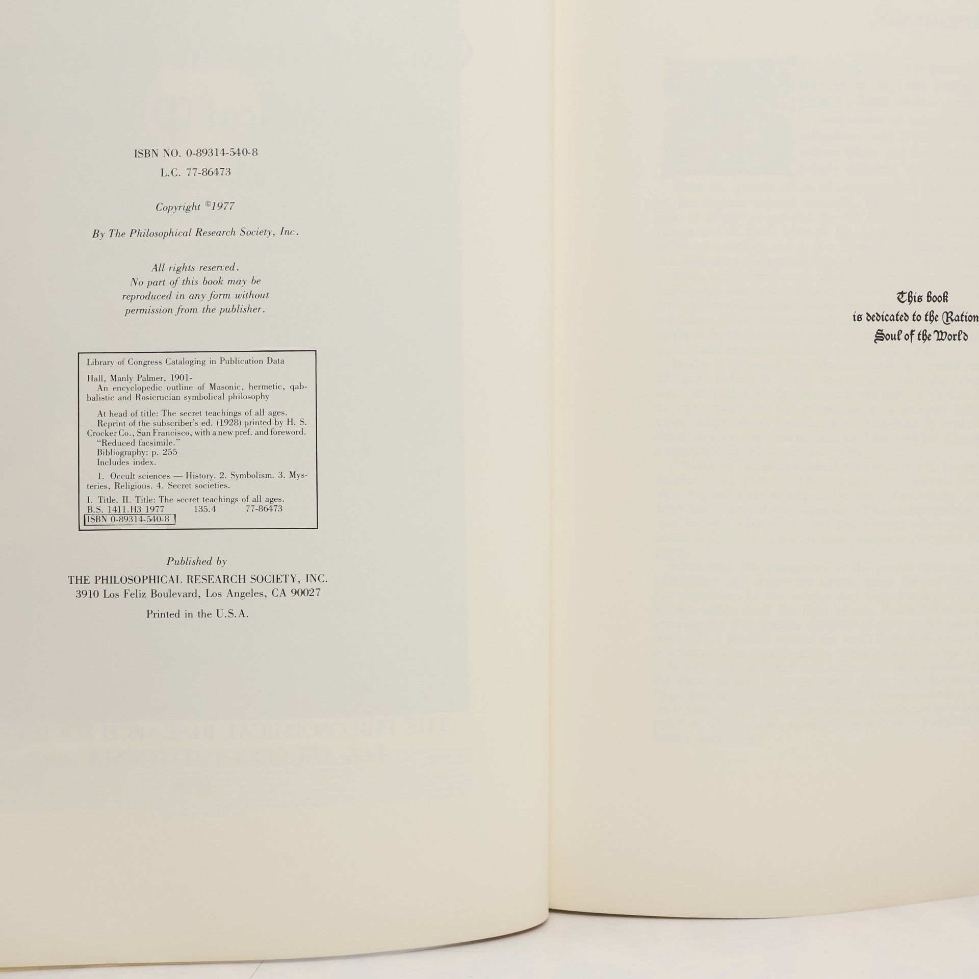 Manly P. Hall The Secret Teachings of All Ages