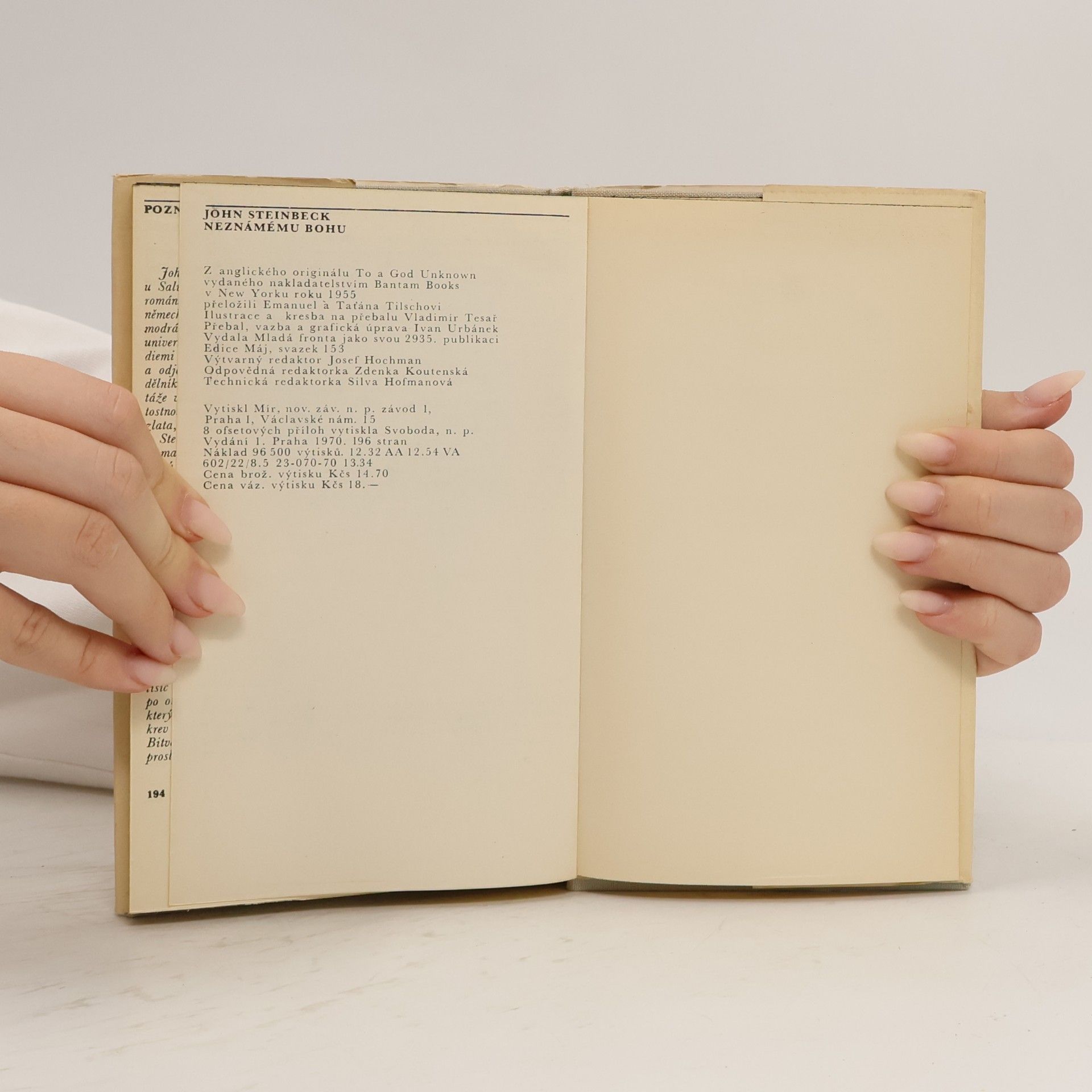 John Steinbeck Neznámému bohu
