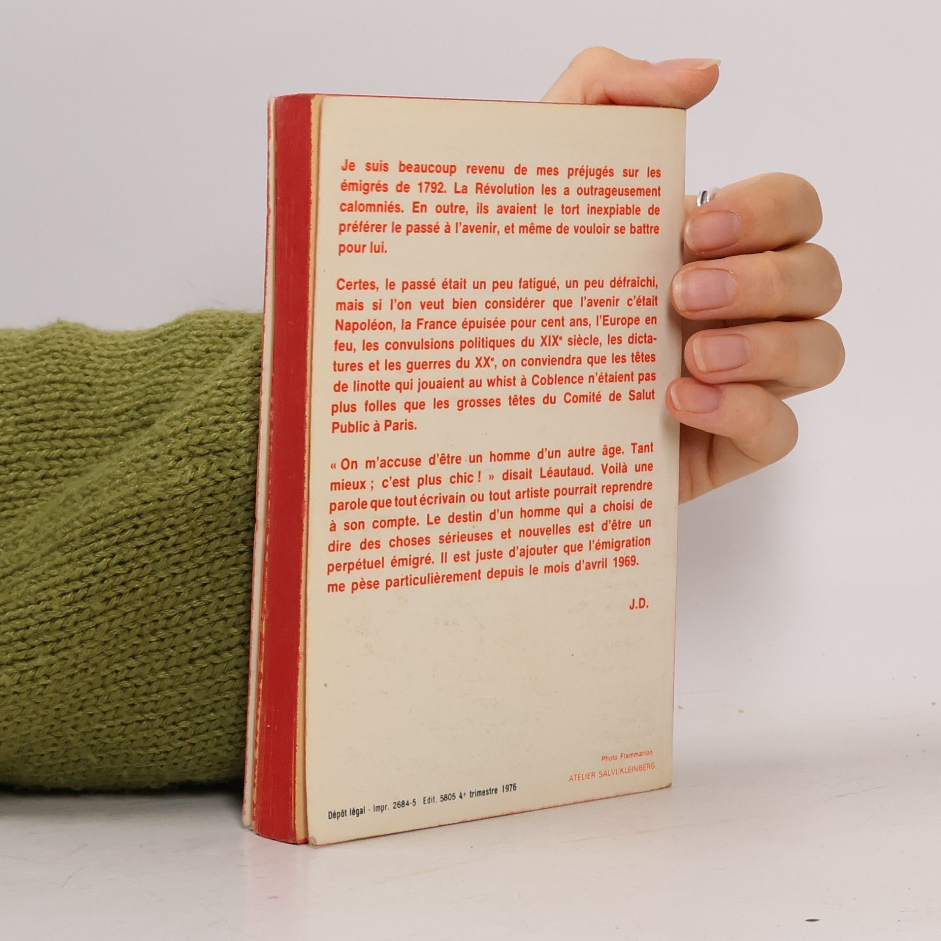 Jean Dutourd Le Livre de Poche - 4816: Carnet d'un émigré - Texte intégral