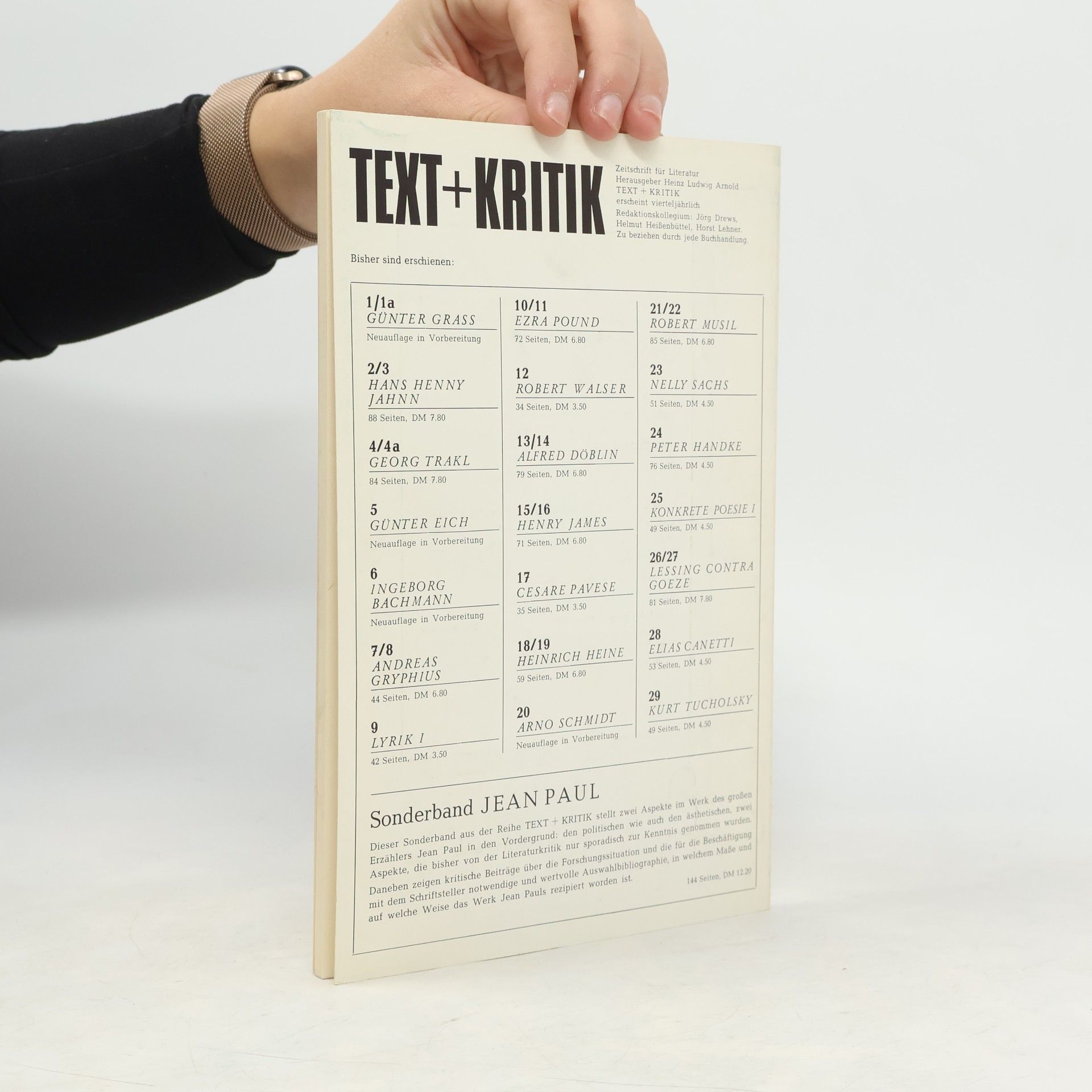 Kolektiv autorů TEXT+KRITIK 29: Kurt Tucholsky