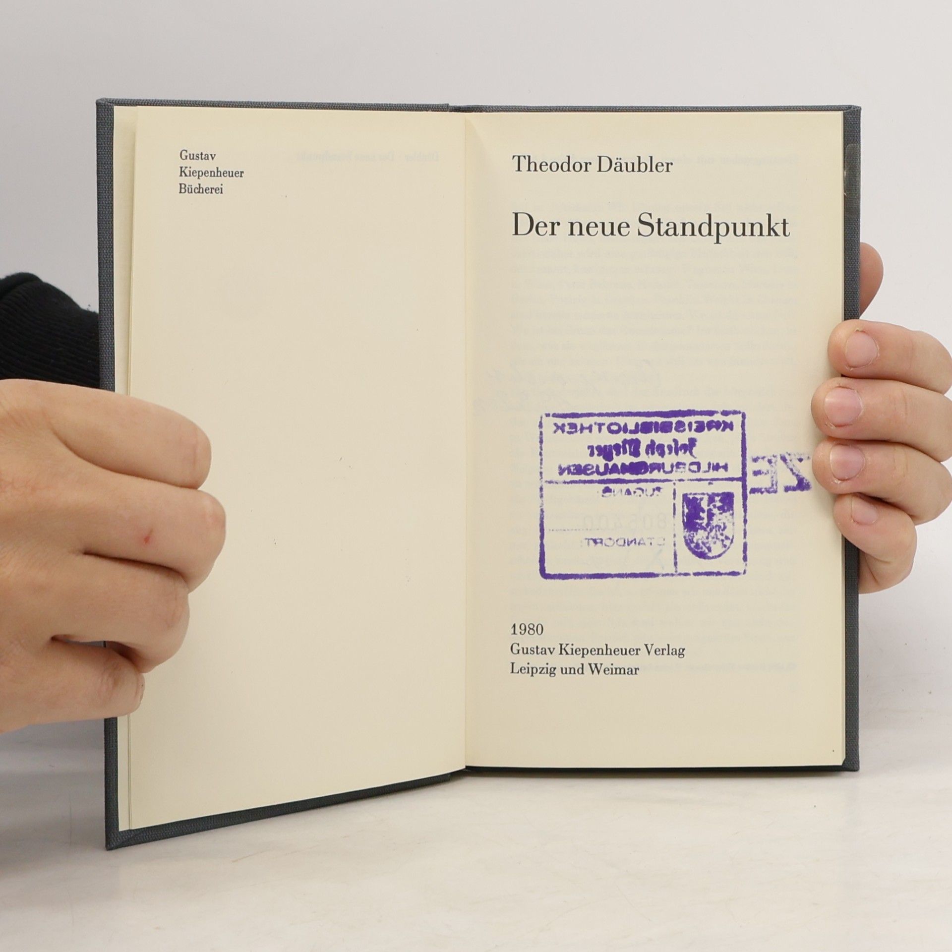 Theodor Däubler Der neue Standpunkt