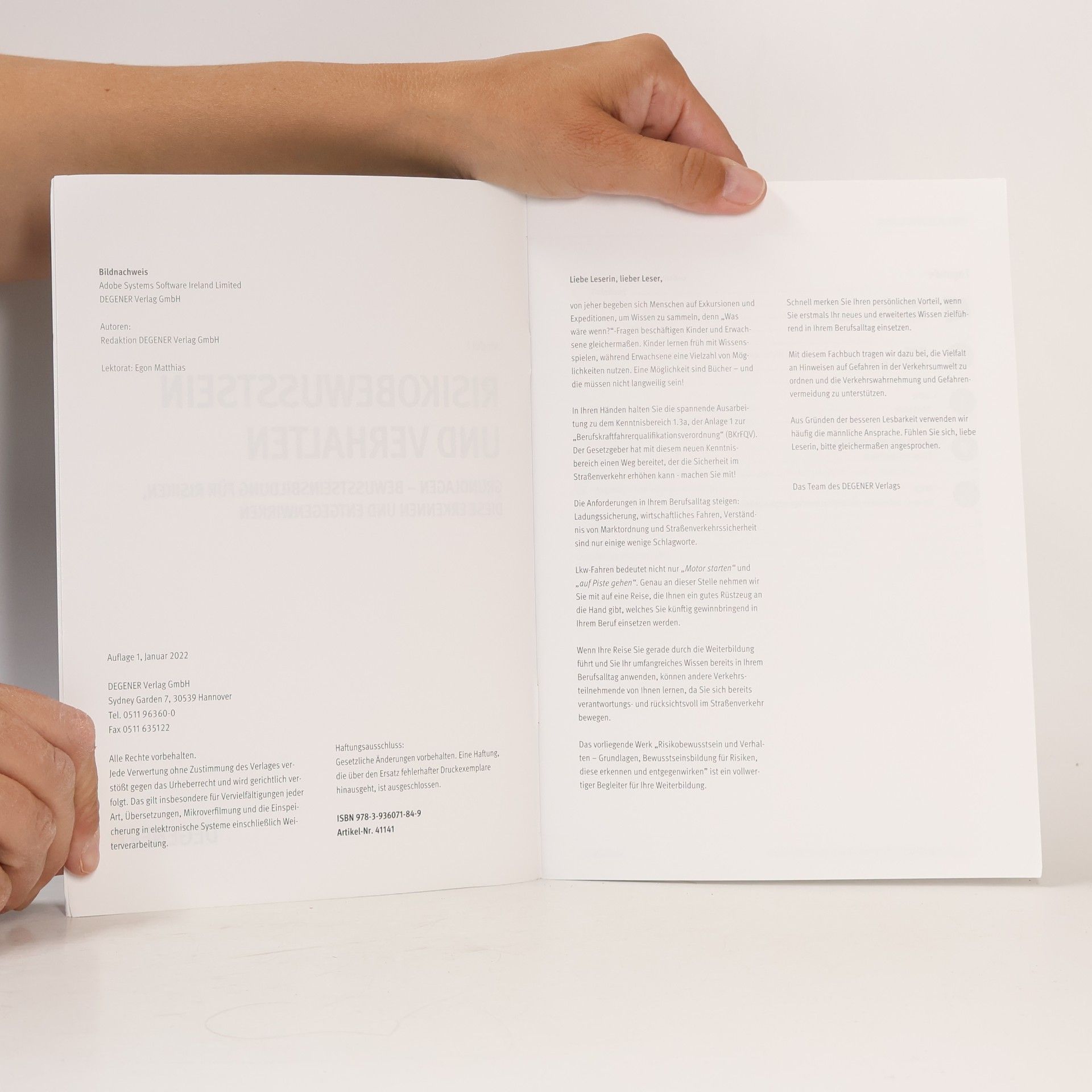 Redaktion DEGENER Verlag GmbH Risikobewusstsein und Verhalten RUNDE 3