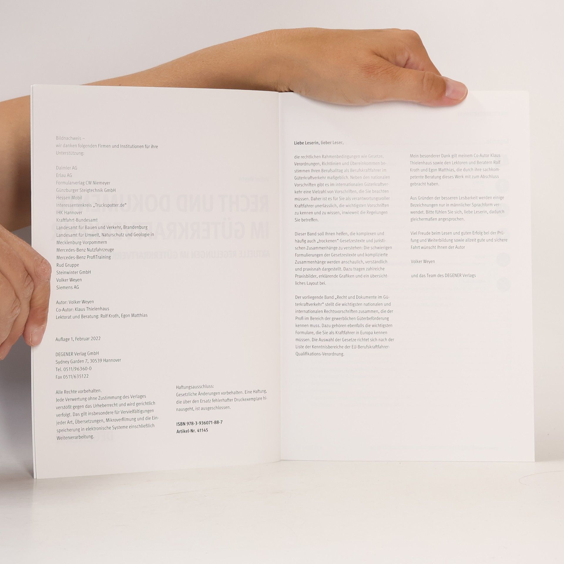 Volker Weyen Recht und Dokumente im Güterkraftverkehr 3