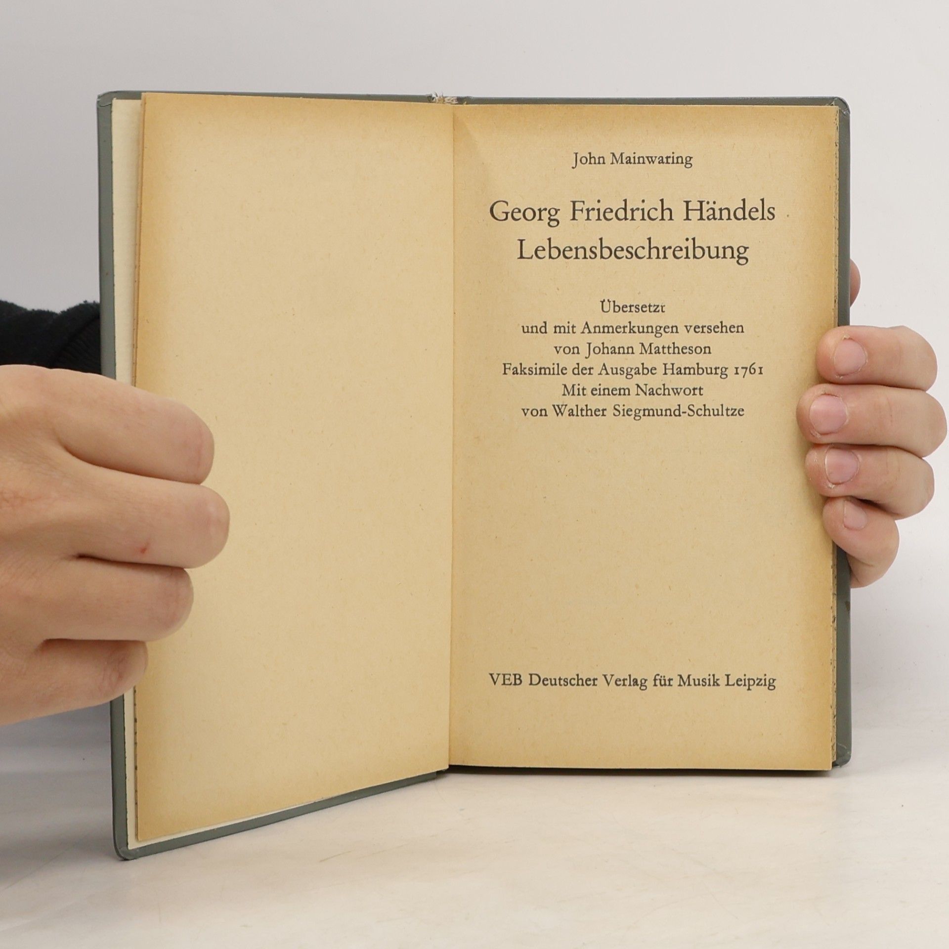 John Mainwaring G. F. Händels Lebensbeschreibung