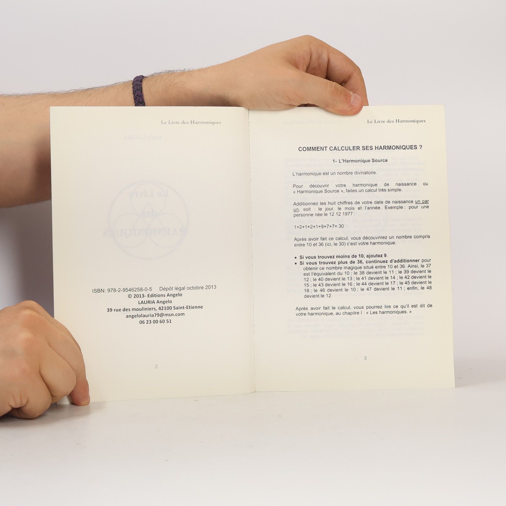 Angelo Lauria Le livre des harmoniques