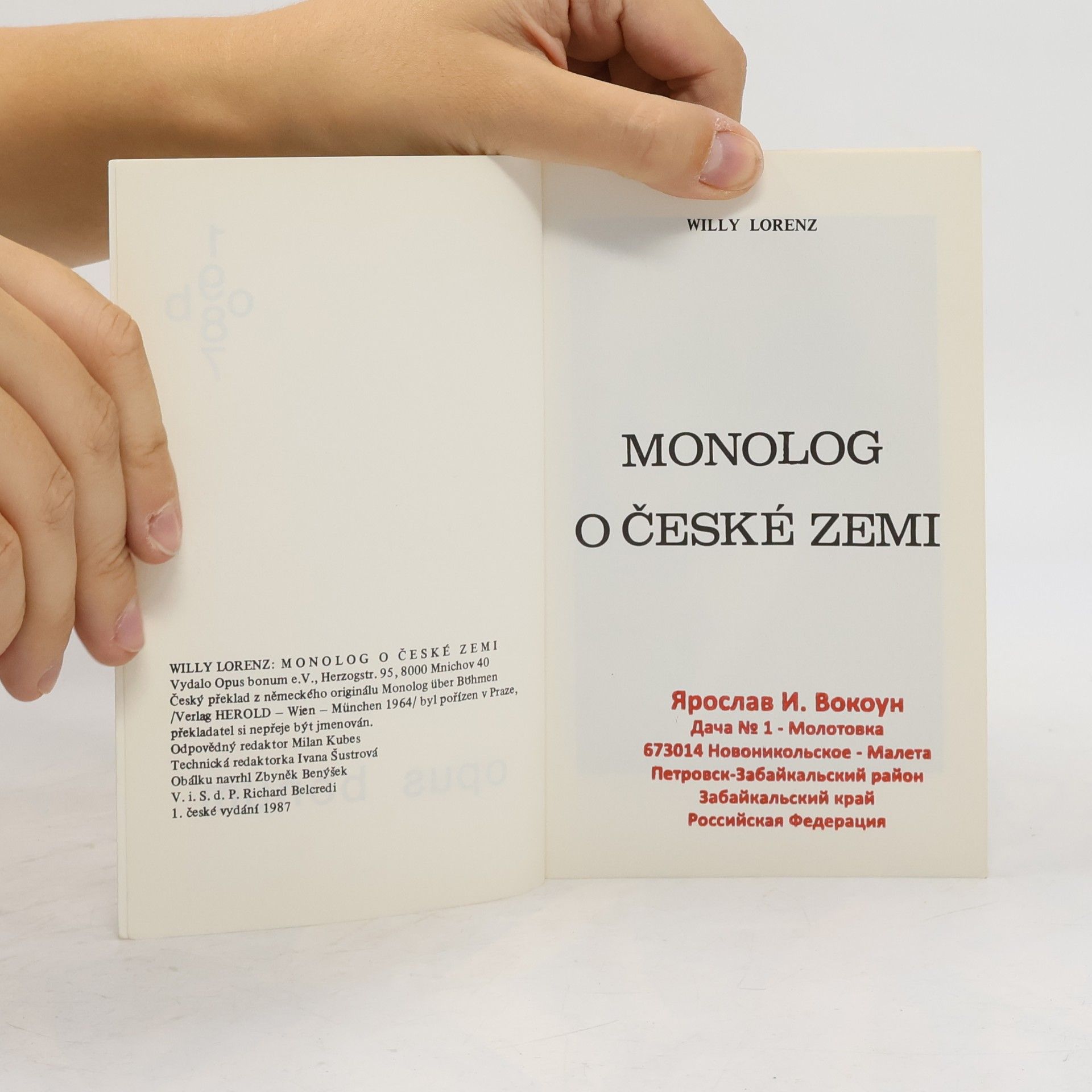 Willy Lorenz Monolog o české zemi