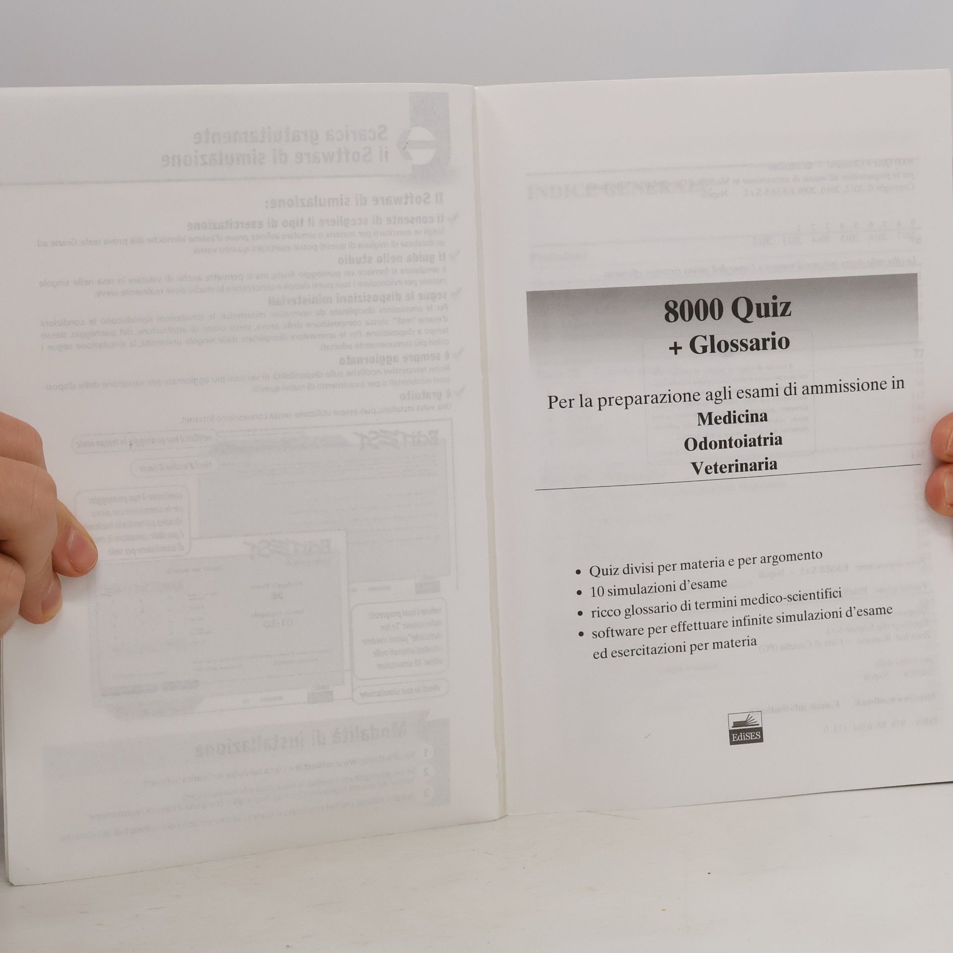 EdiTEST 8000 quiz. Con glossario per medicina, odontoiatria, veterinaria. Per la preparazione ai test di ammissione. Con software di simulazione - II edizione