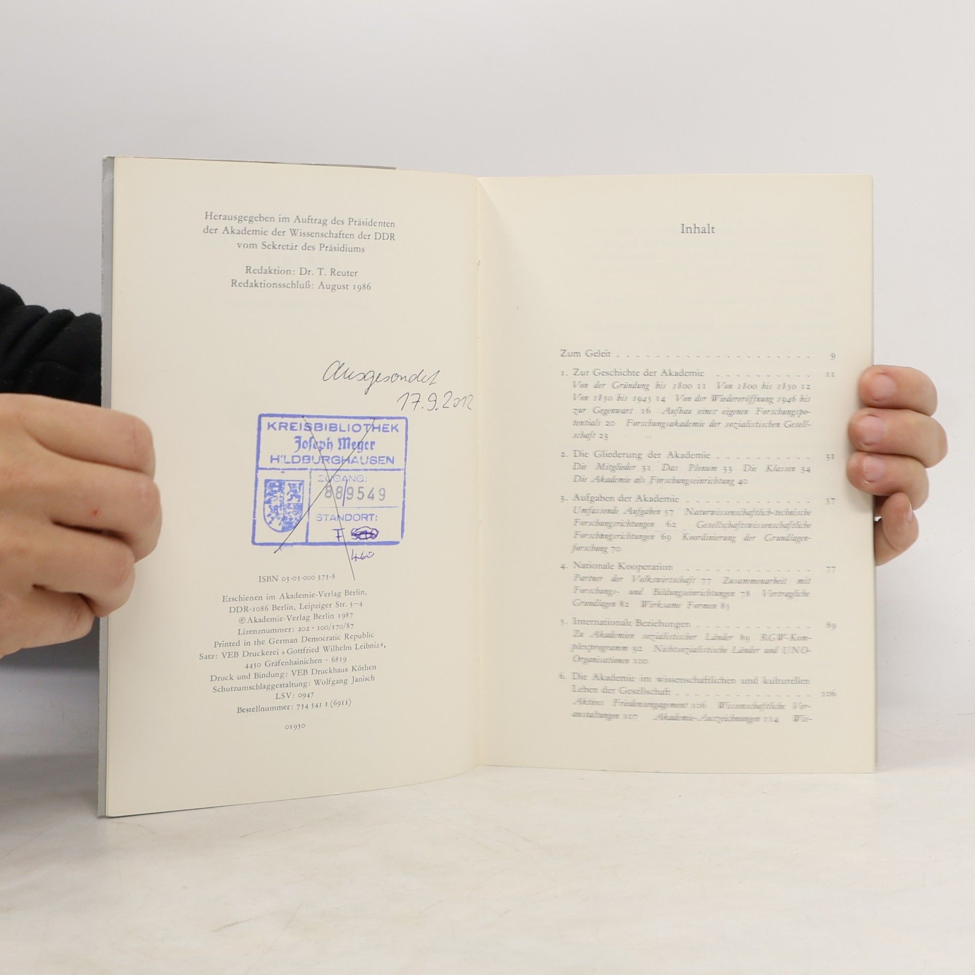 Wolfgang Janisch DIE AKADEMIE DER WISSENSCHAFTEN DER DDR
