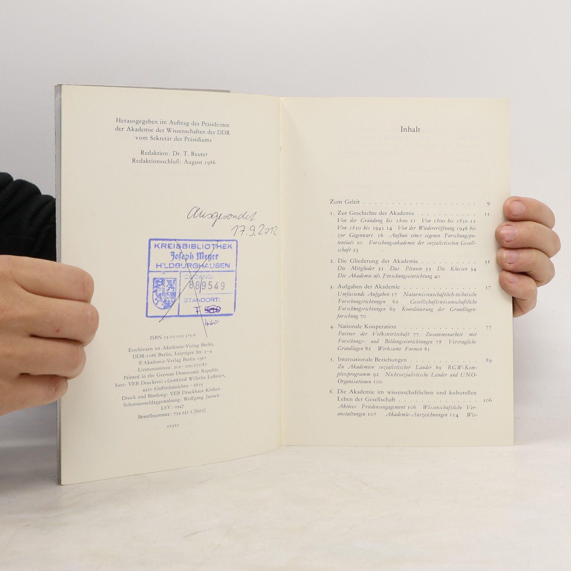 Wolfgang Janisch DIE AKADEMIE DER WISSENSCHAFTEN DER DDR