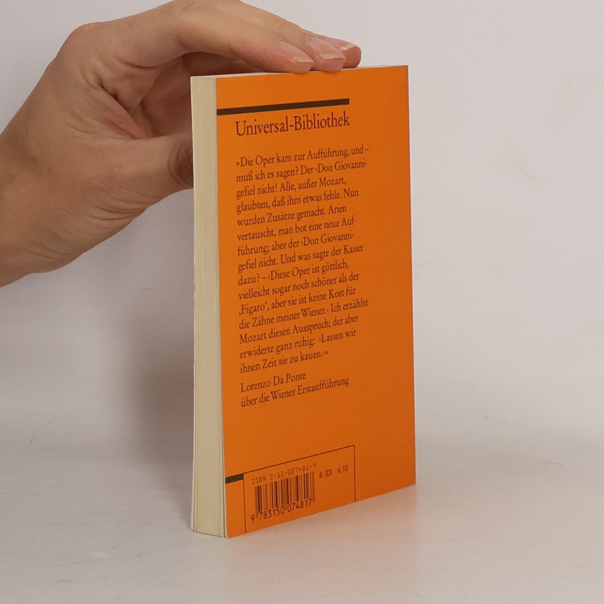Wolfgang Amadeus Mozart Don Giovanni. Textbuch Italienisch-Deutsch