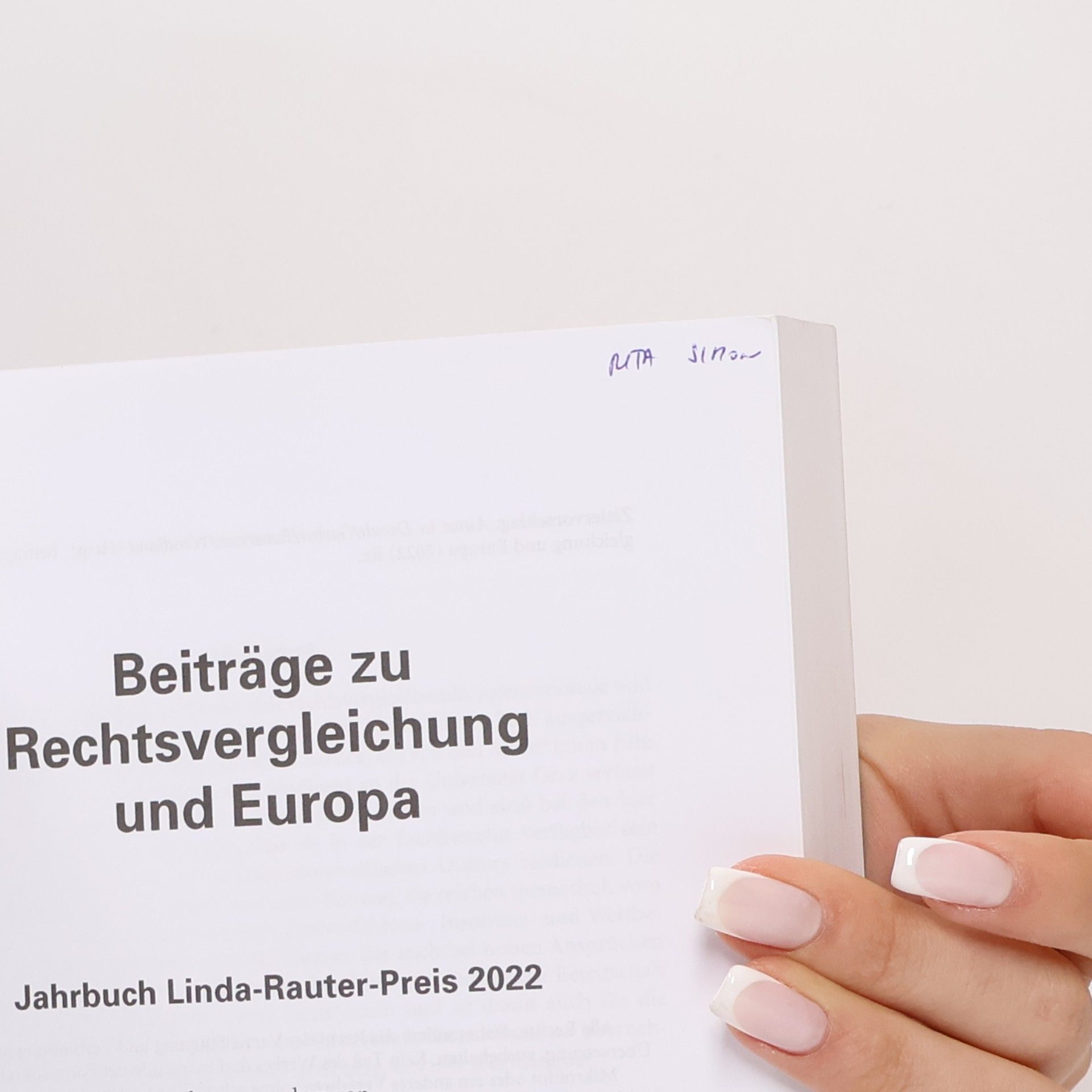 Beiträge zu Rechtsvergleichung und Europa Jahrbuch Linda-Rauter-Preis 2022
