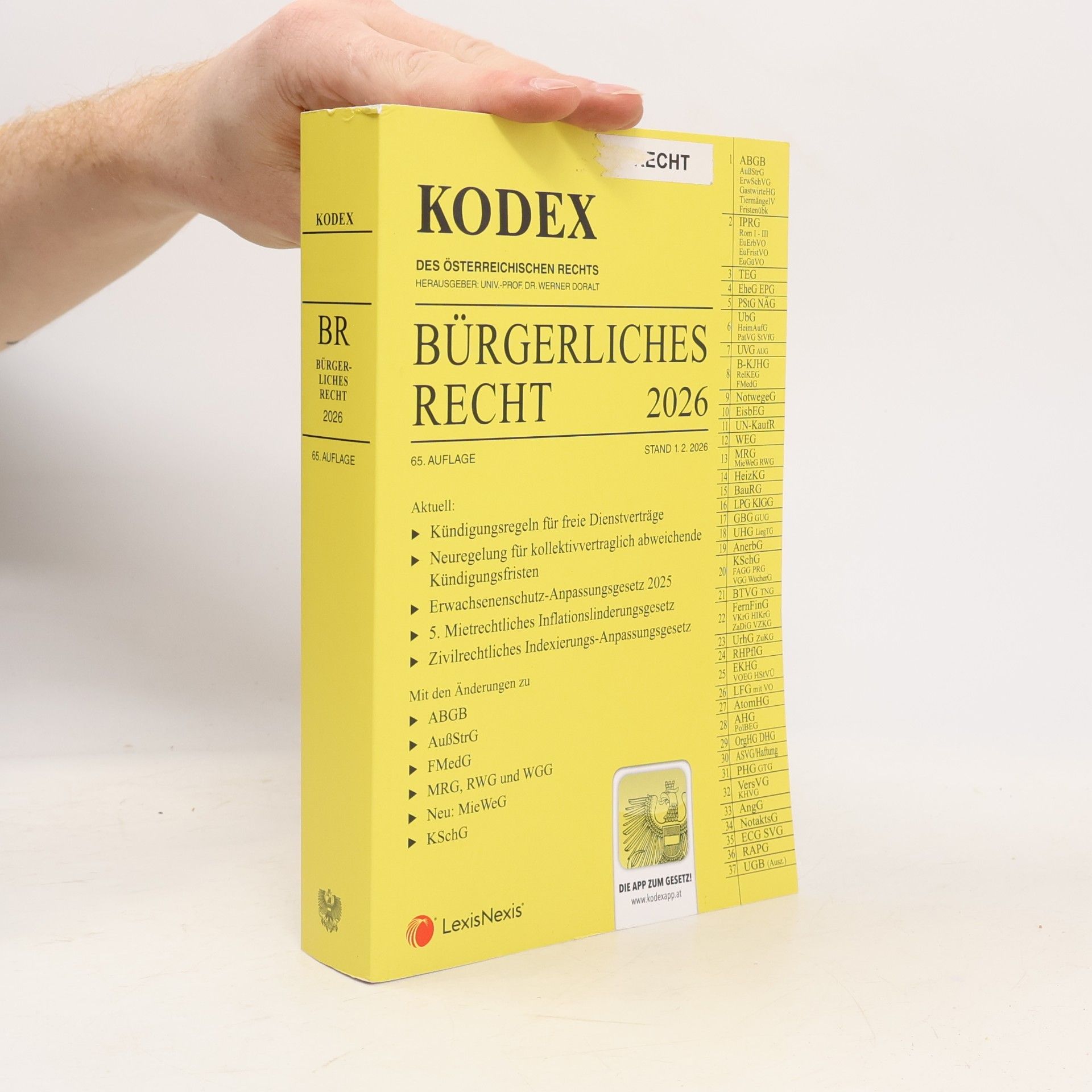 Kodex des Österreichischen Rechts: Bürgerliches Recht 2026 - 65. Auflage