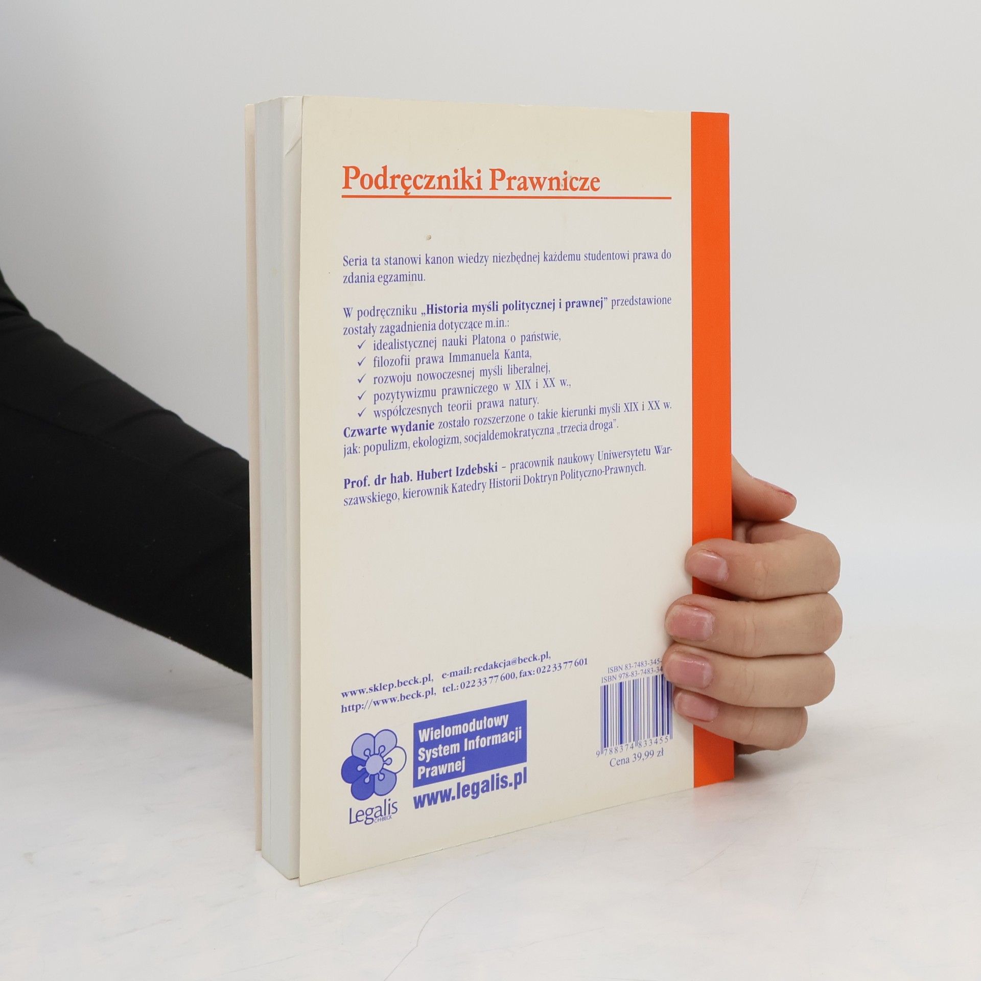 Izdebski Hubert Podręczniki Prawnicze: Historia myśli politycznej i prawnej - 4. wydanie