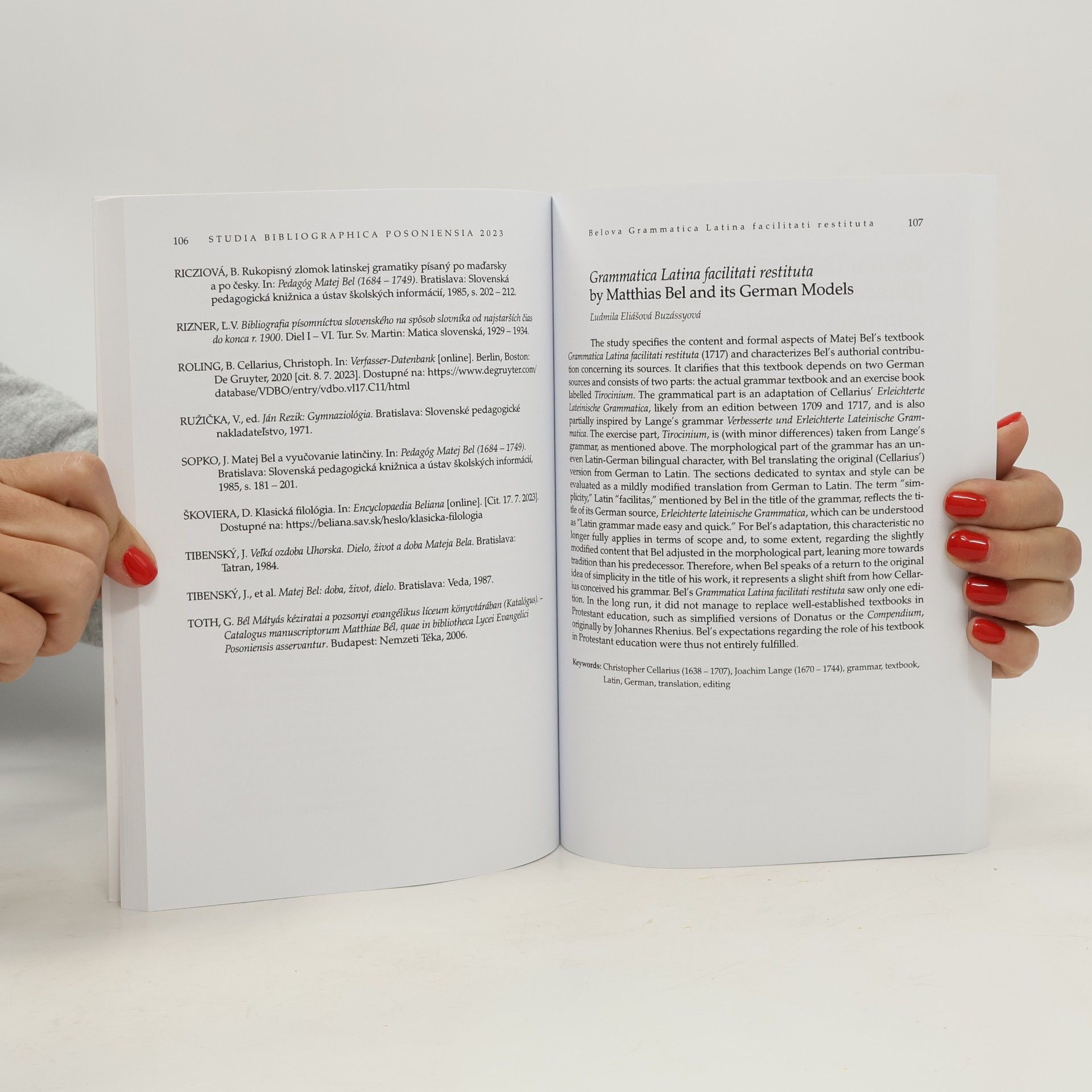 Miriam Ambrúžová Poriezová Studia Bibliographica Posoniensia 2023