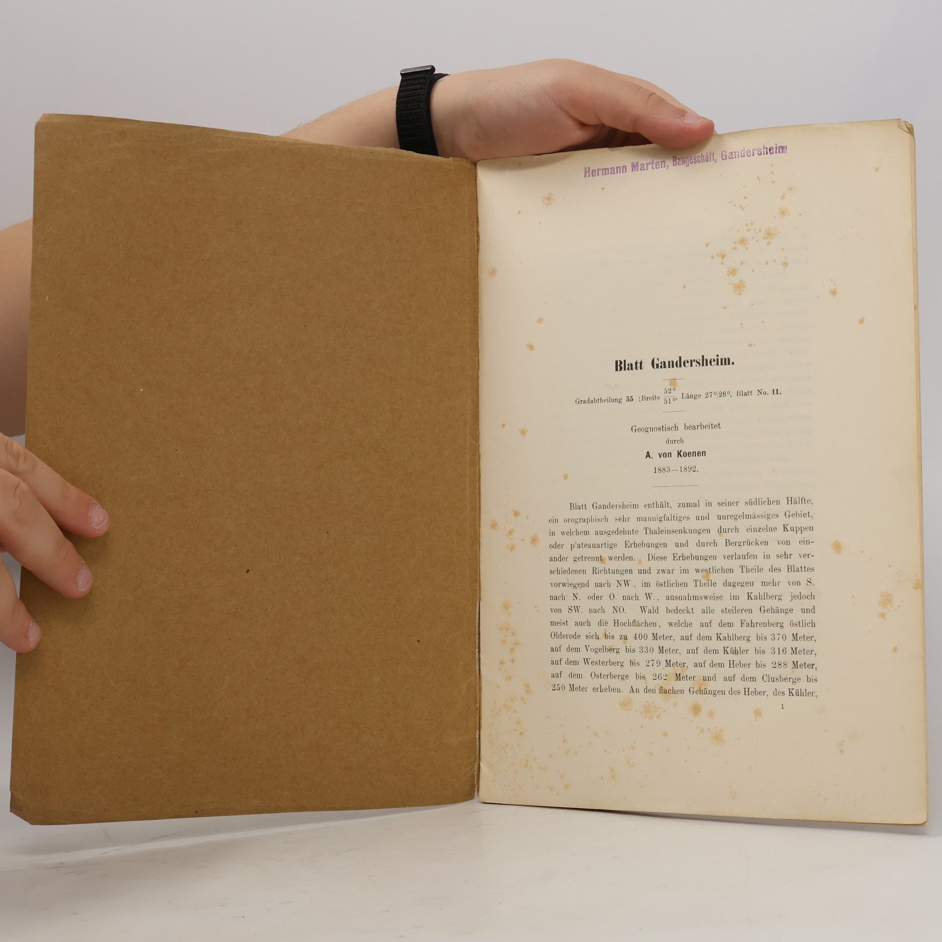 A. Von Koenen Erläuterungen zur geologischen Specialkarte von Preussen und den Thüringischen Staaten