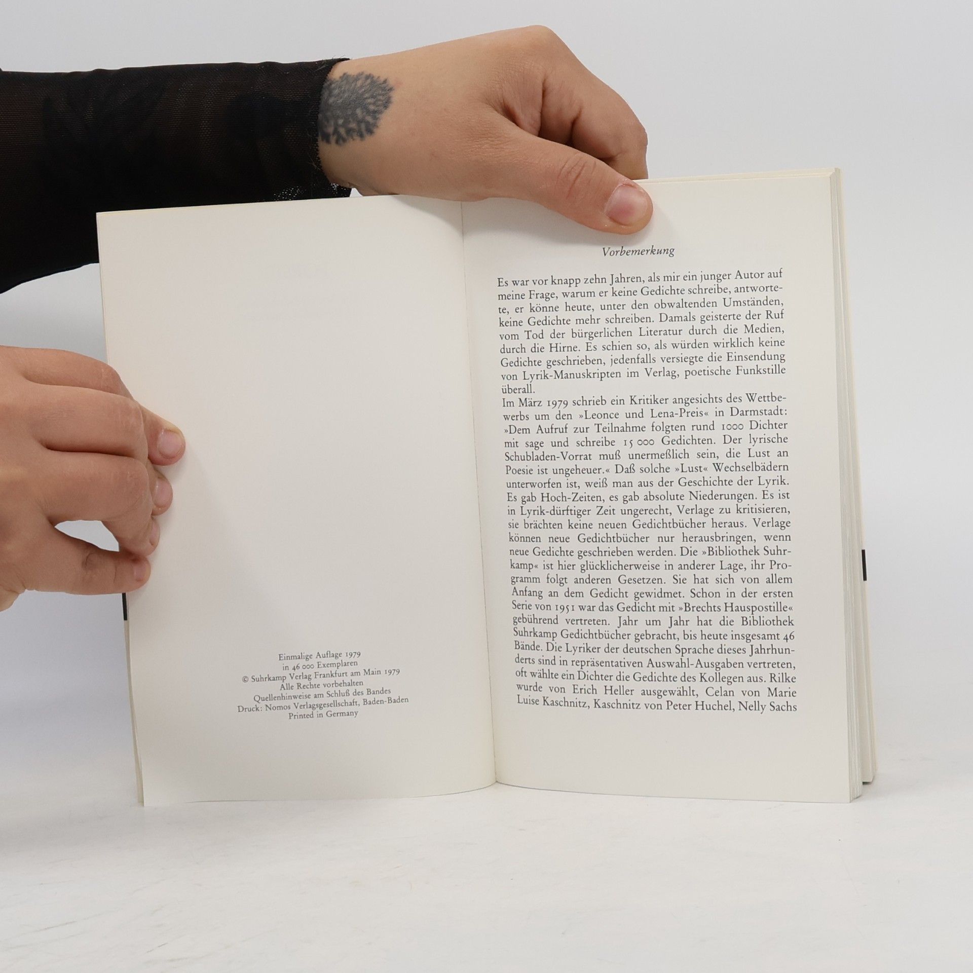 Autorenkollektiv Aus den Gedichtbuchern der Bibliothek Suhrkamp