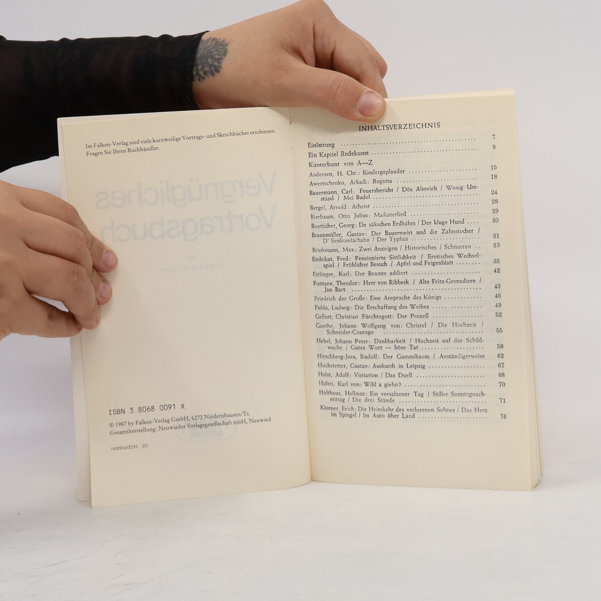Joseph Plaut Vergnügliches Vortragsbuch