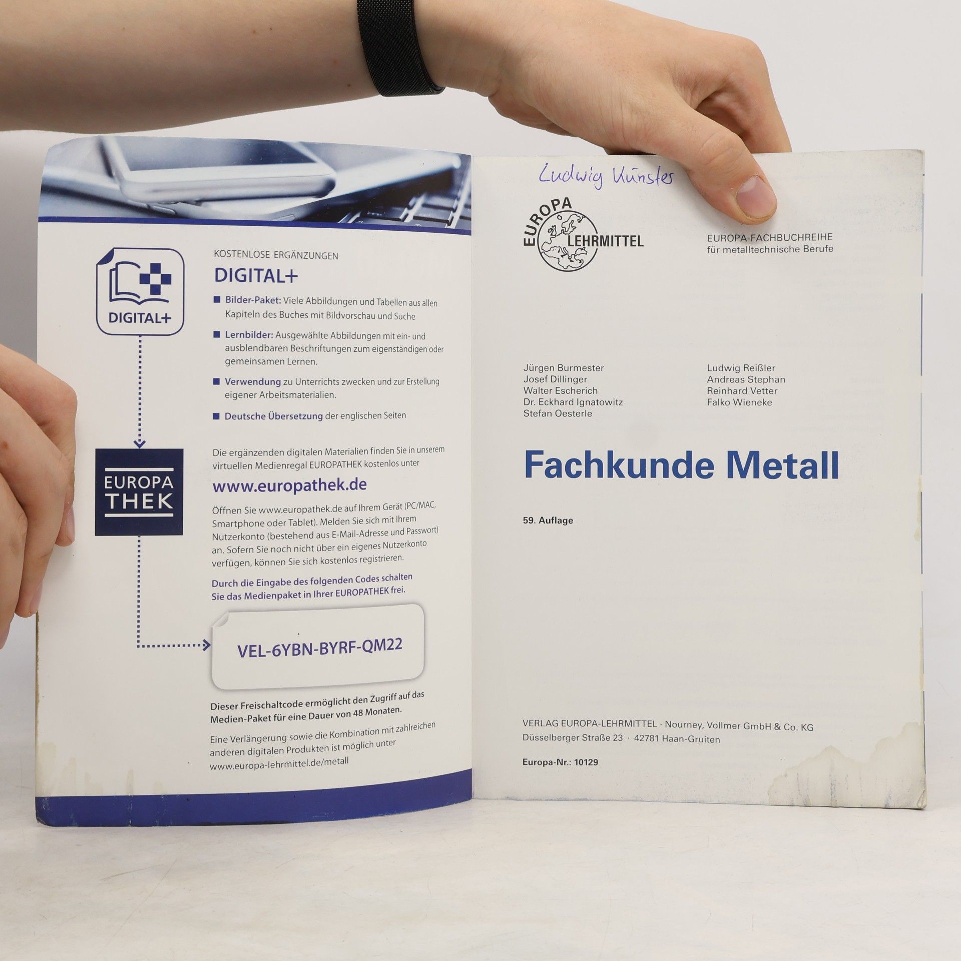 Jürgen Burmester Fachkunde Metall