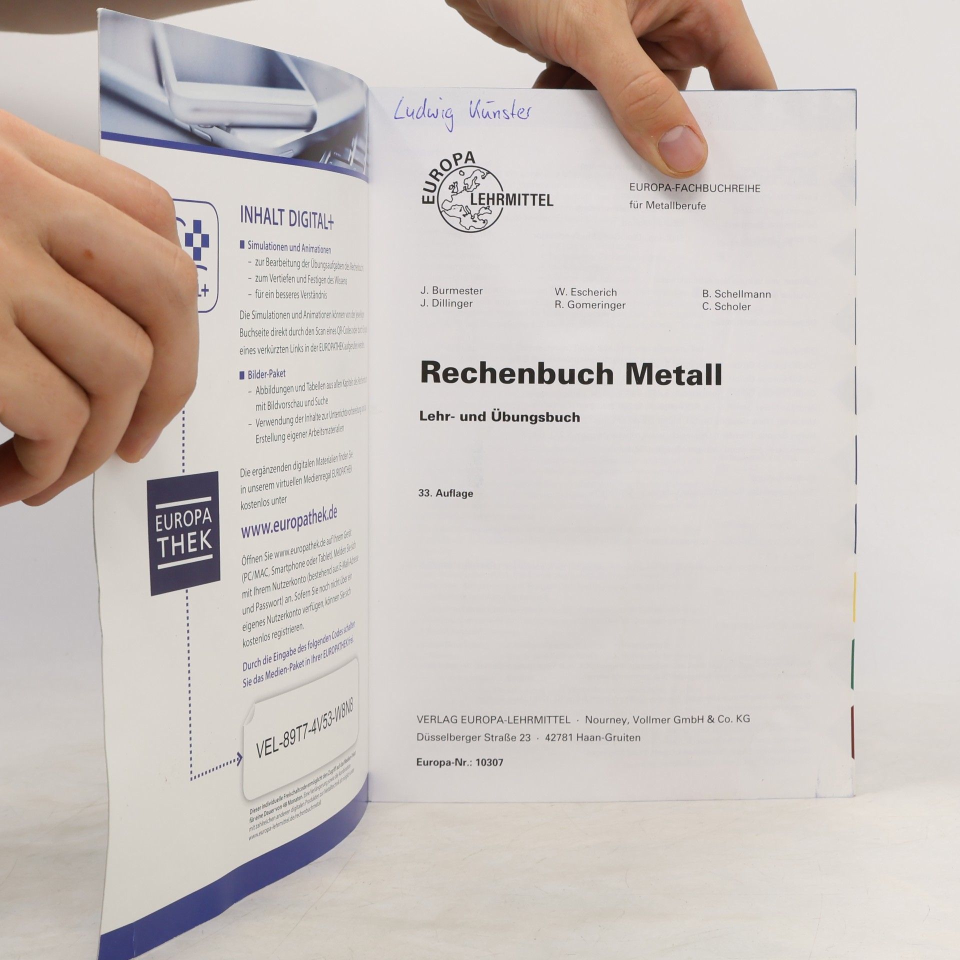 Jürgen Burmester Rechenbuch Metall