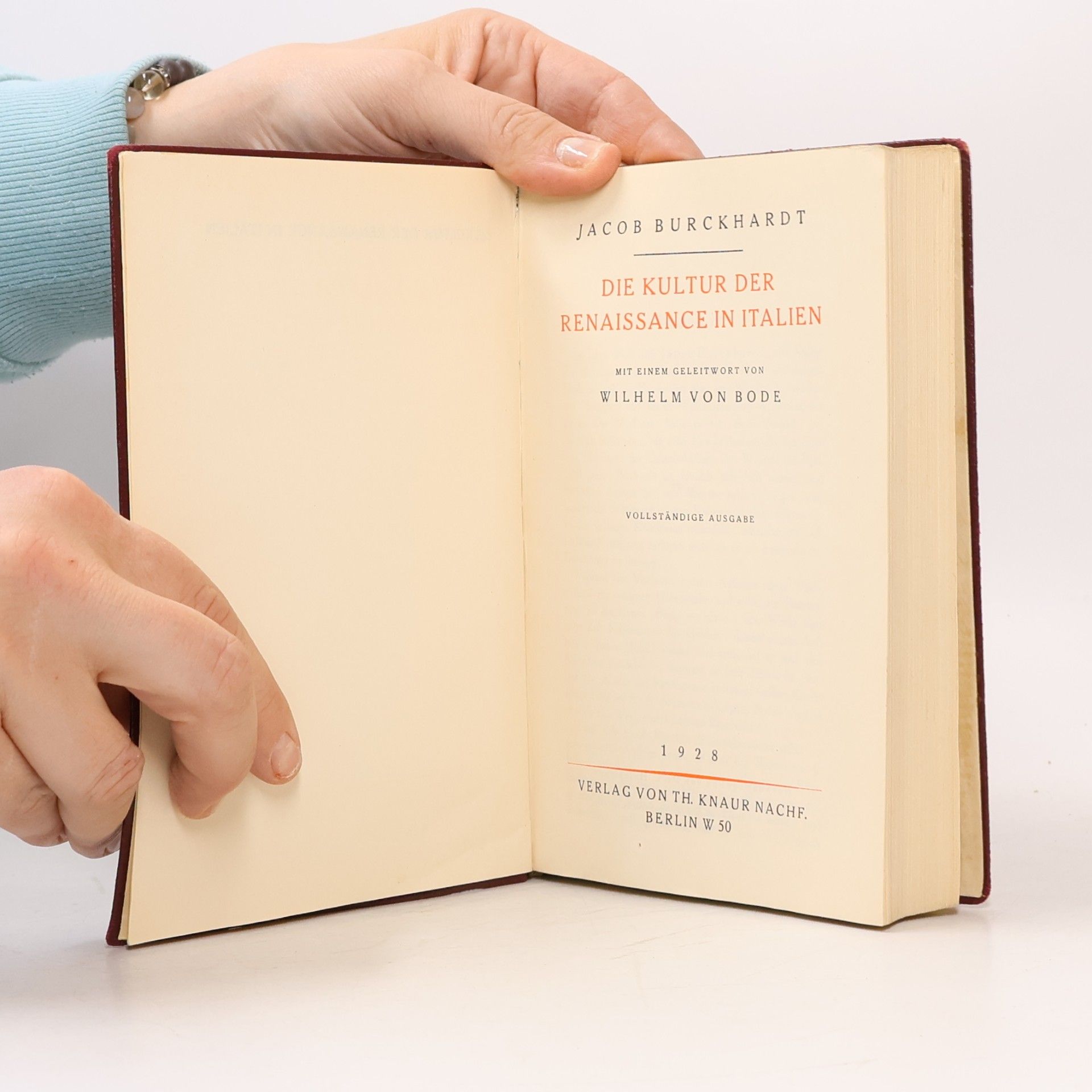 Jacob Burckhardt Die Kultur der Renaissance in Italien