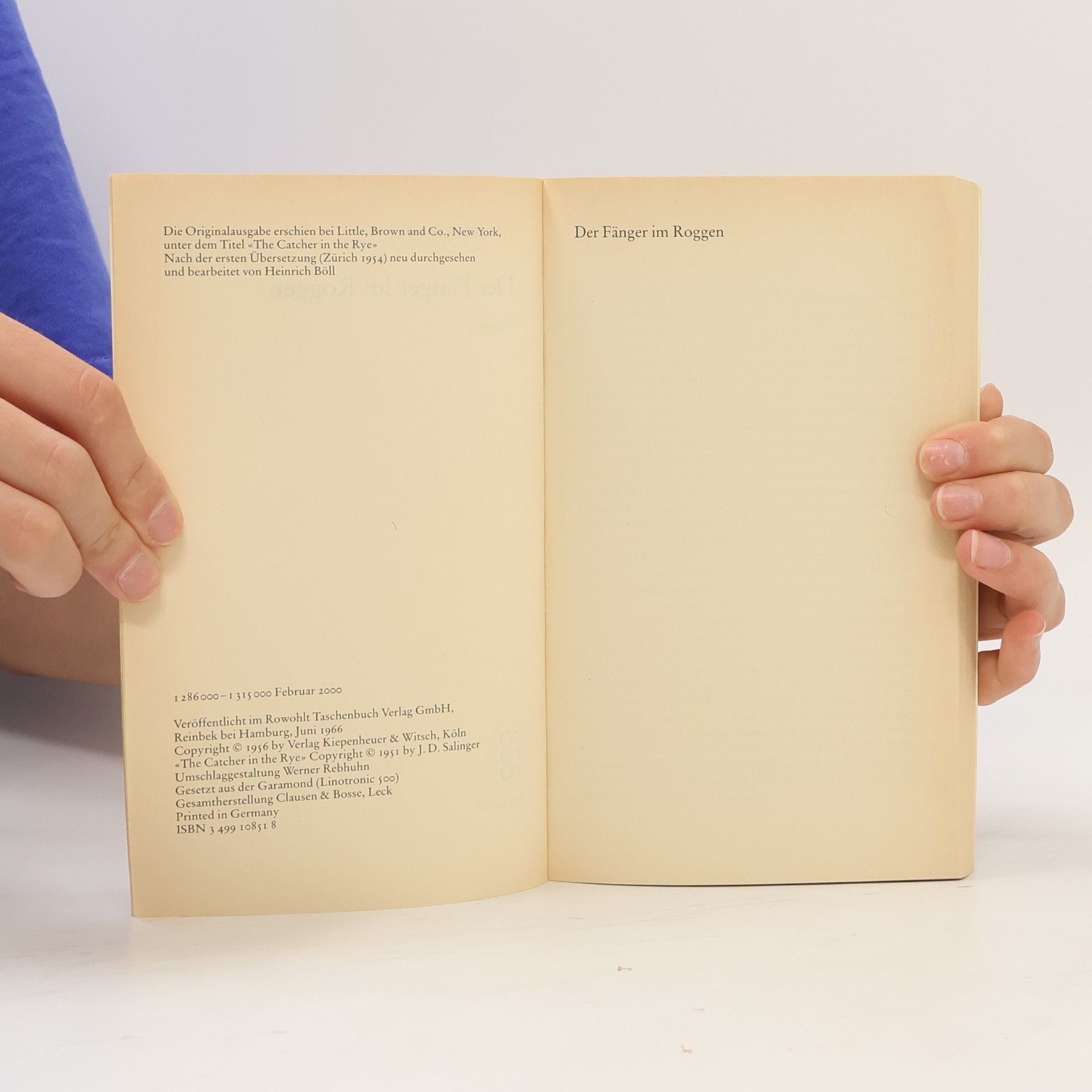 J. D. Salinger Der fänger im Roggen