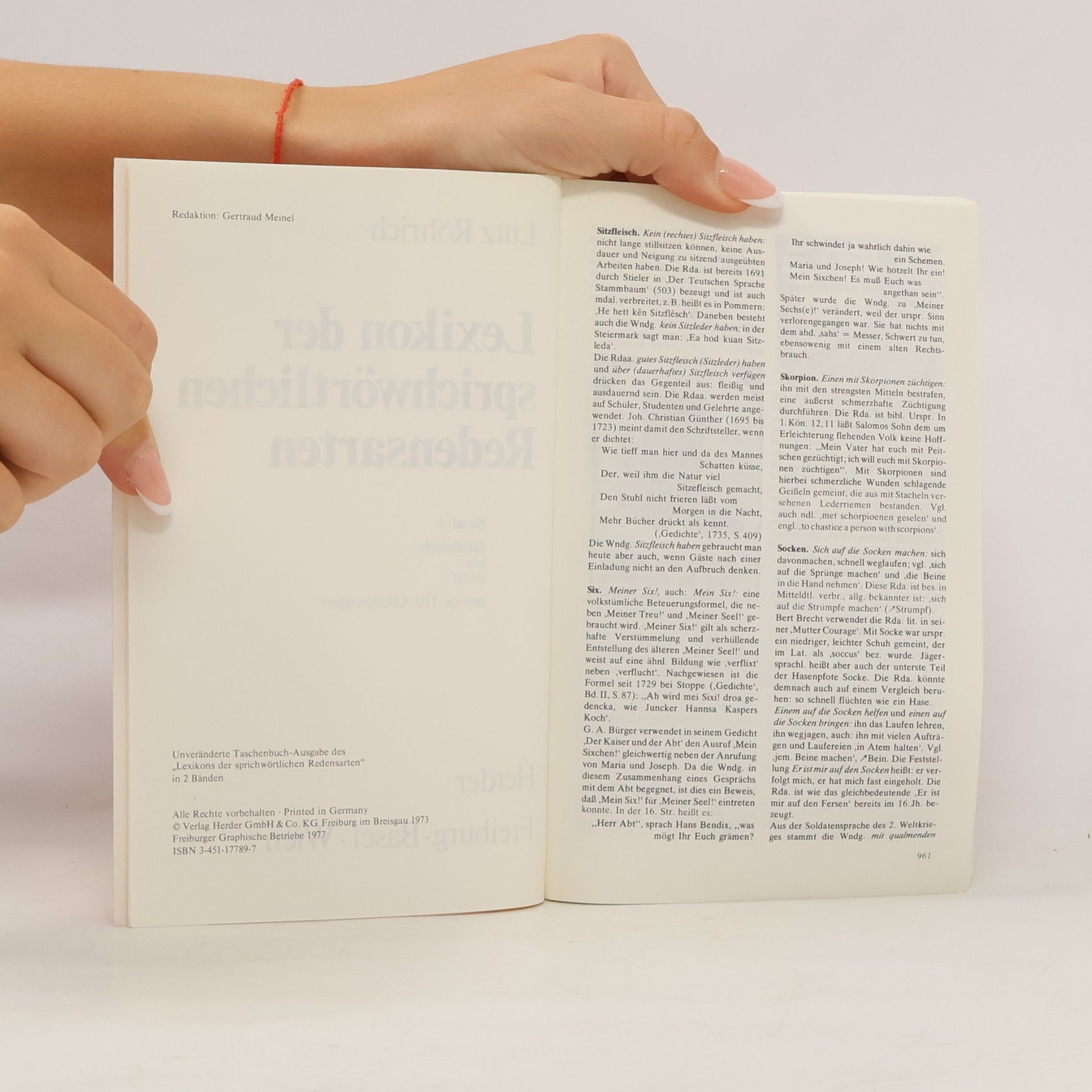 Lutz Röhrich Lexikon der sprichwörtlichen Redensarten 1-4