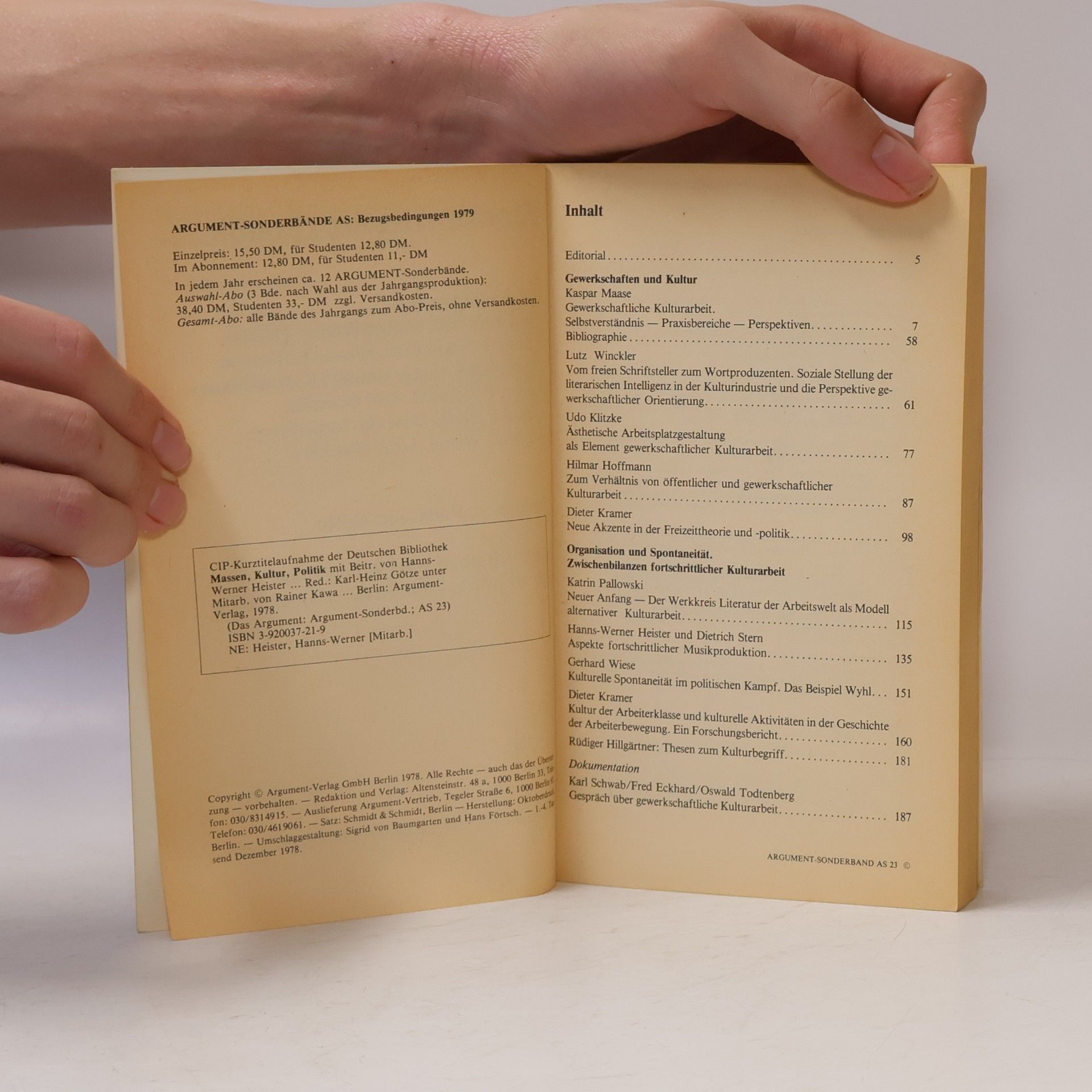 Autorenkollektiv Massen, Kultur, Politik AS 23