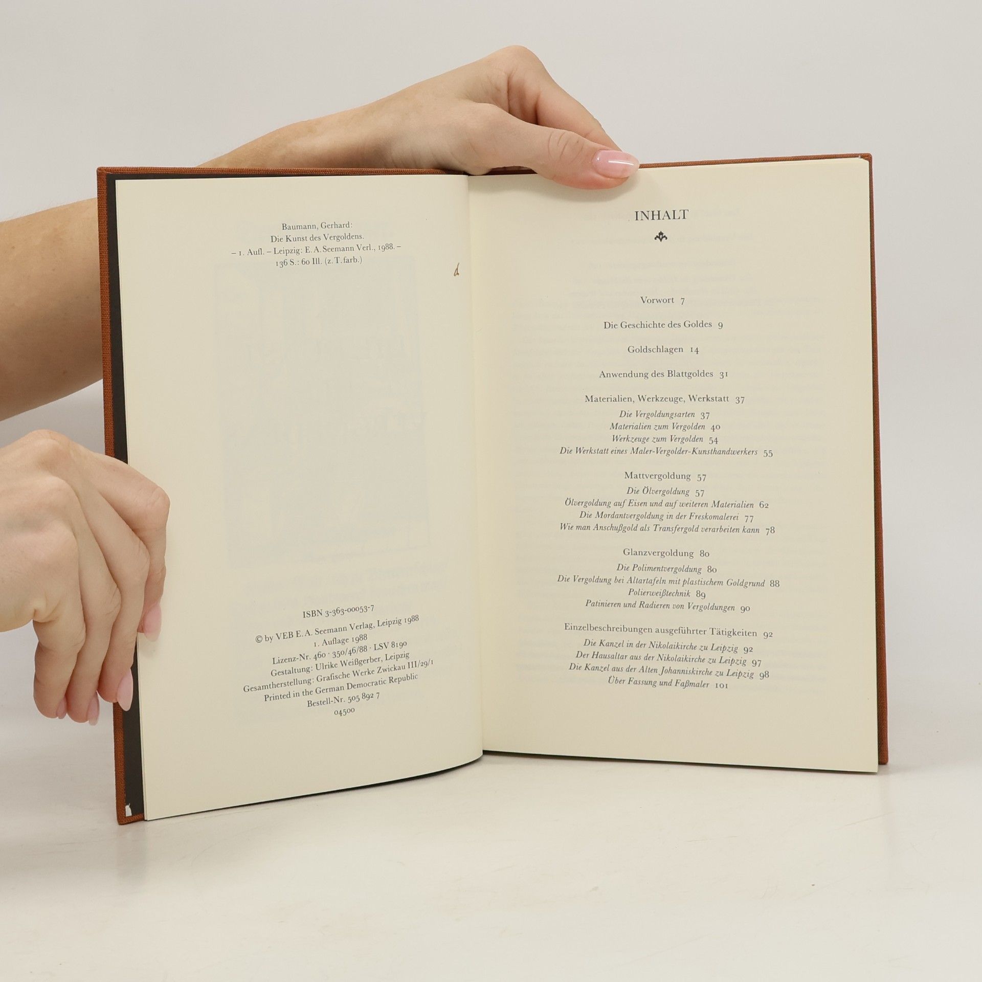 Gerhard Baumann Die Kunst des Vergoldens