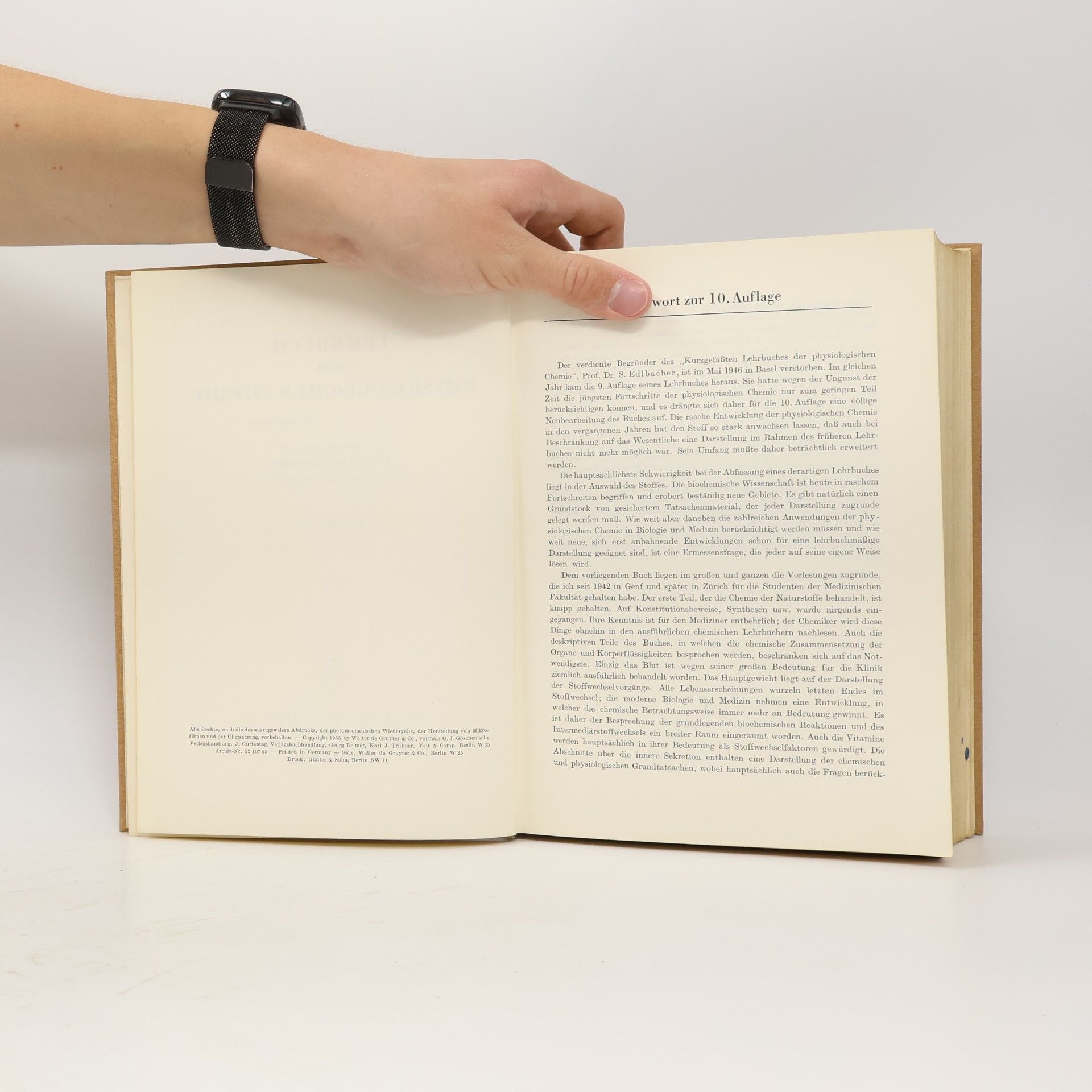 Franz Leuthardt Lehrbuch der physiologischen Chemie