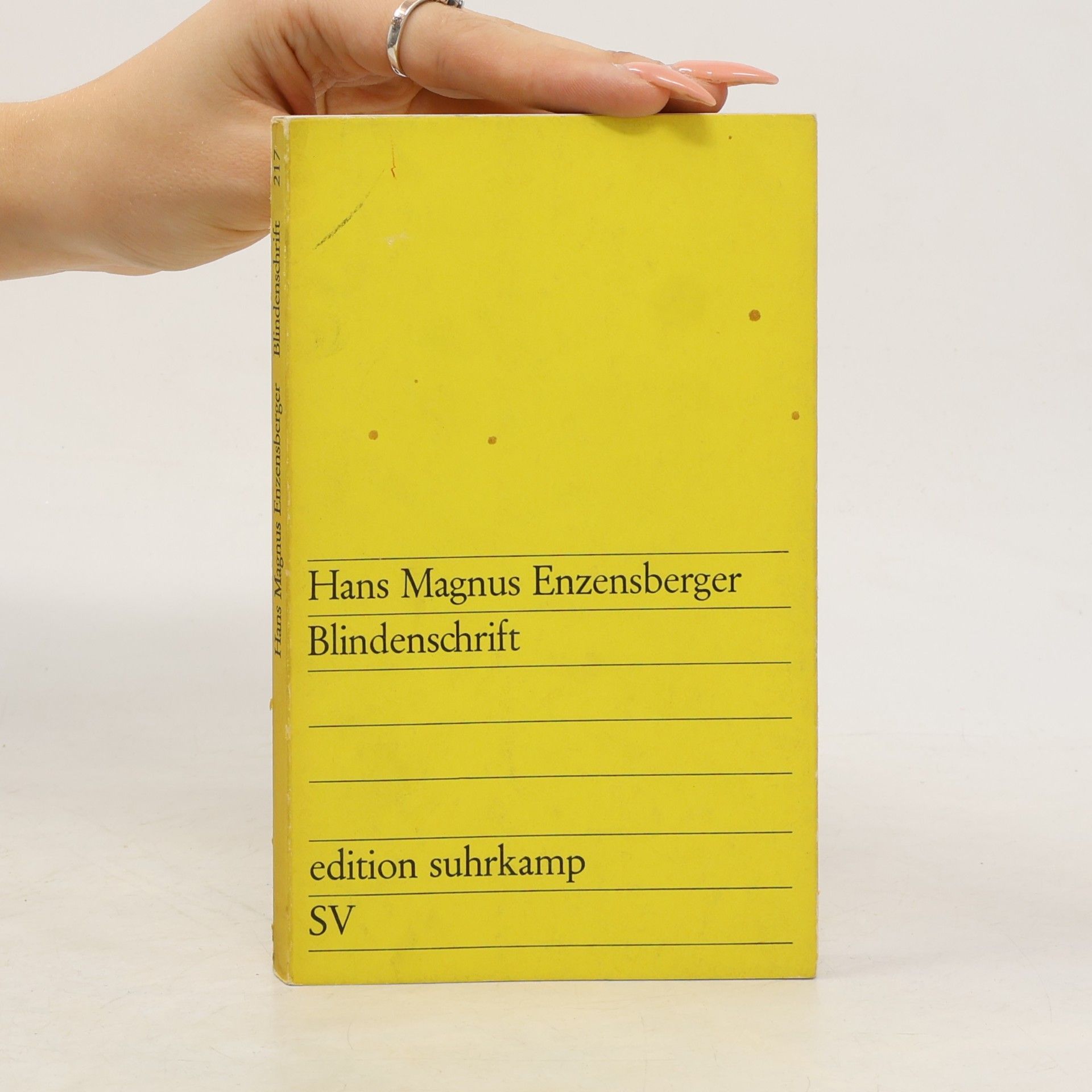 Hans Magnus Enzensberger Blindenschrift