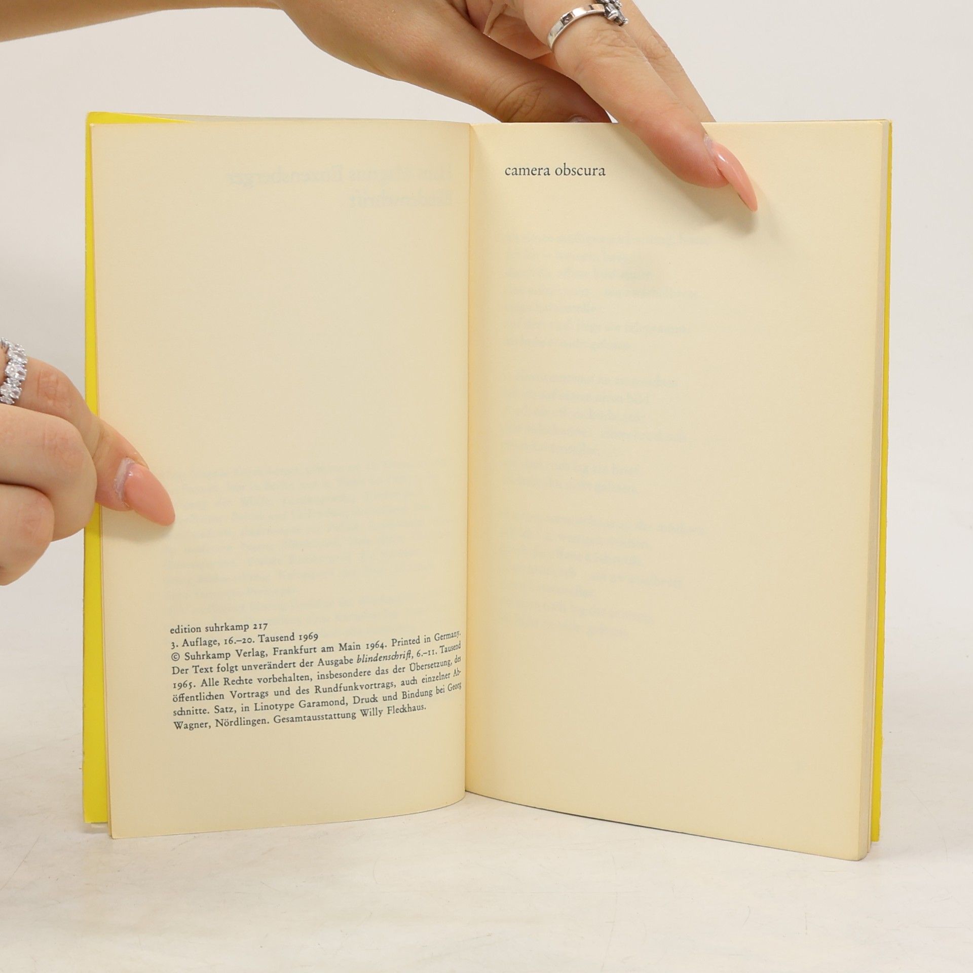 Hans Magnus Enzensberger Blindenschrift