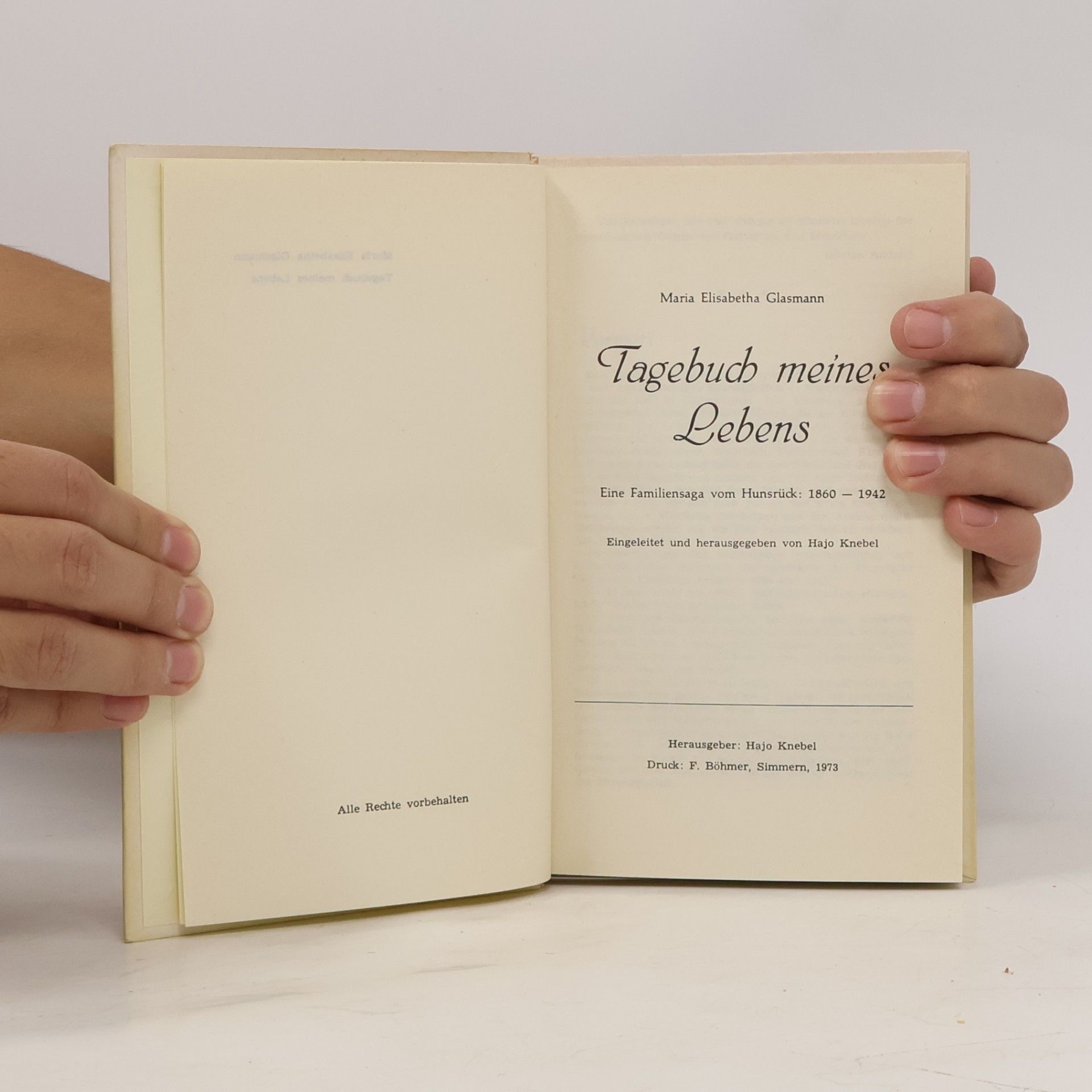 Maria Elisabetha Glasmann Tagebuch meines Lebens