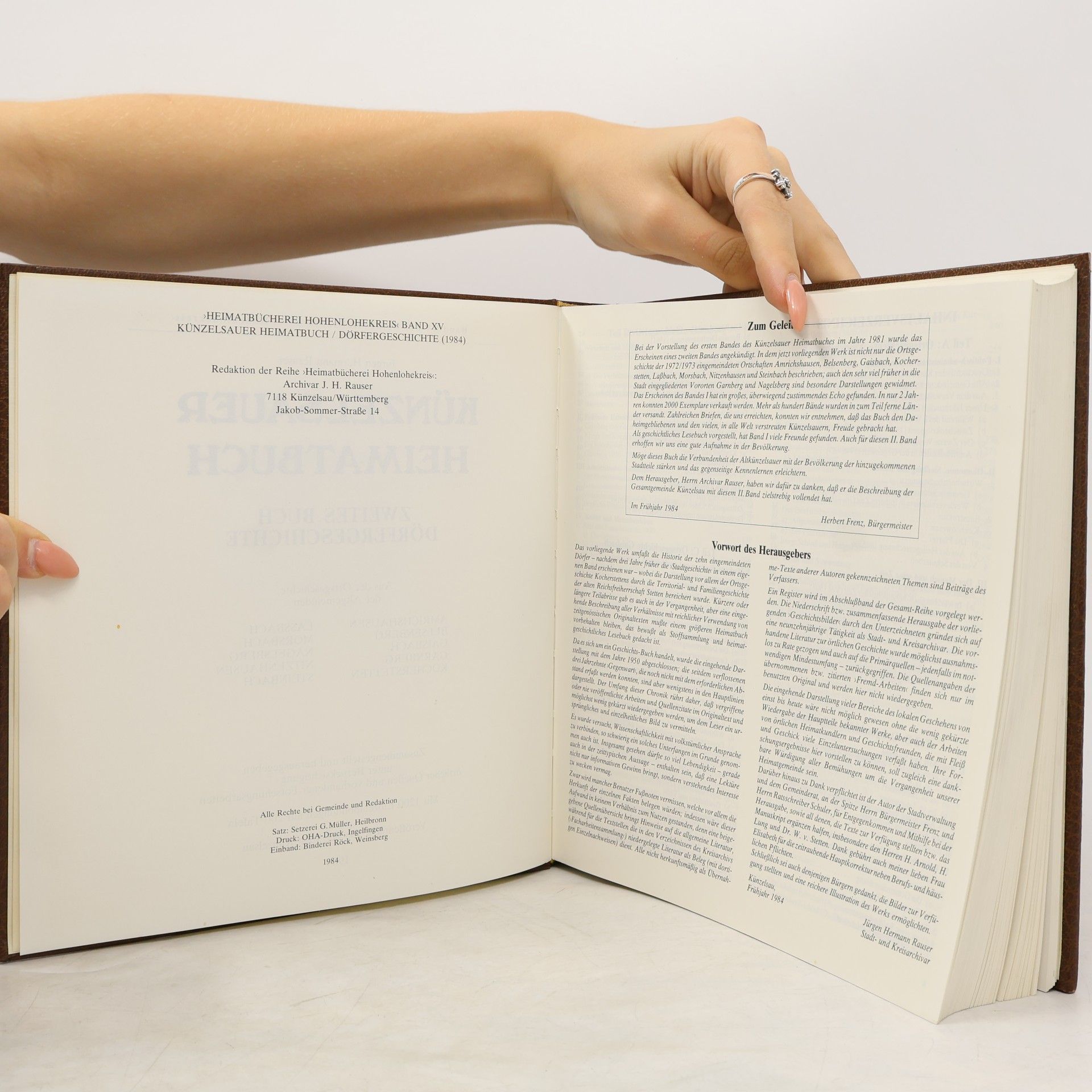 Jürgen Hermann Rauser KÜNZELSAUER HEIMATBUCH II.