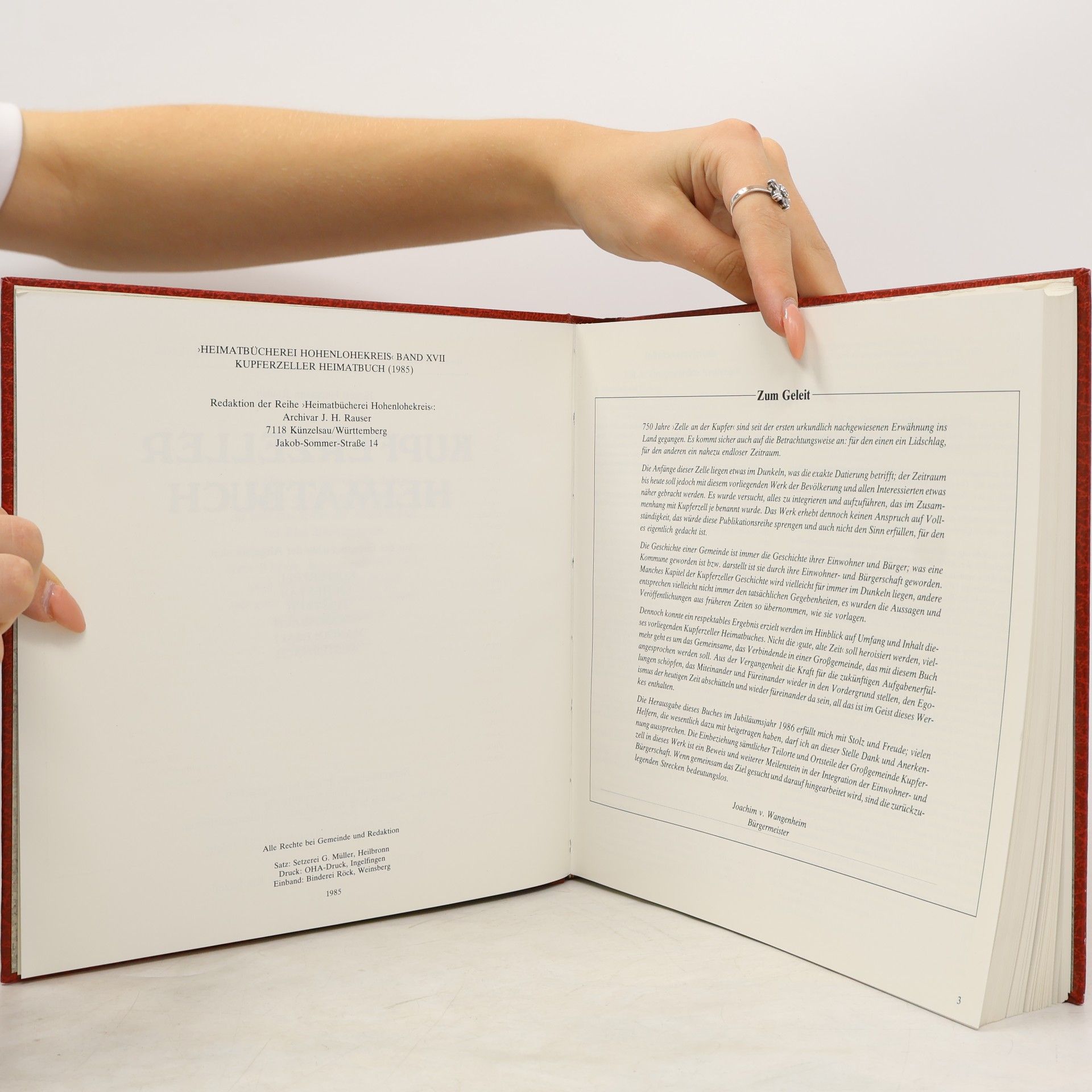 Jürgen Hermann Rauser Kupferzeller Heimatbuch XVII