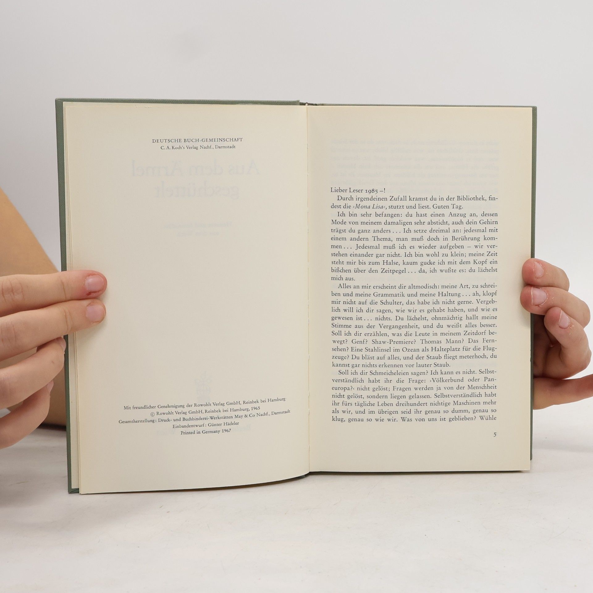 Kurt Tucholsky Aus dem Ärmel geschüttelt
