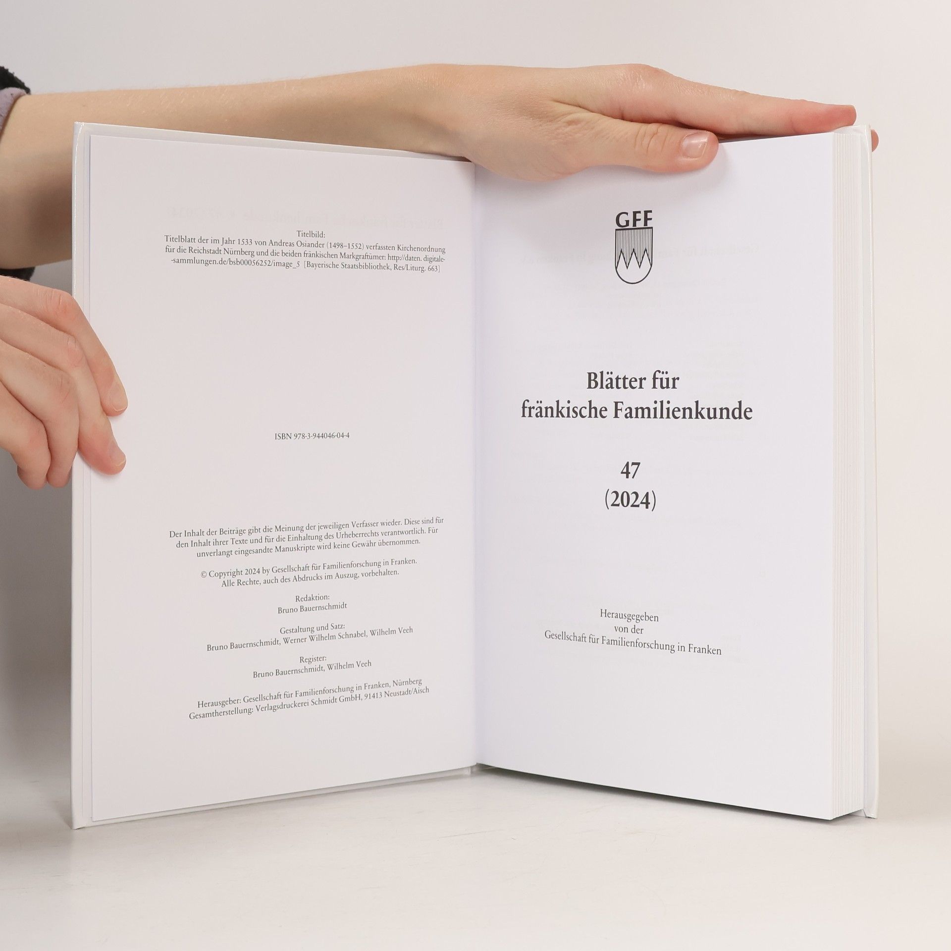 Blätter für fränkische Familienkunde 47: Band 47 - 2024