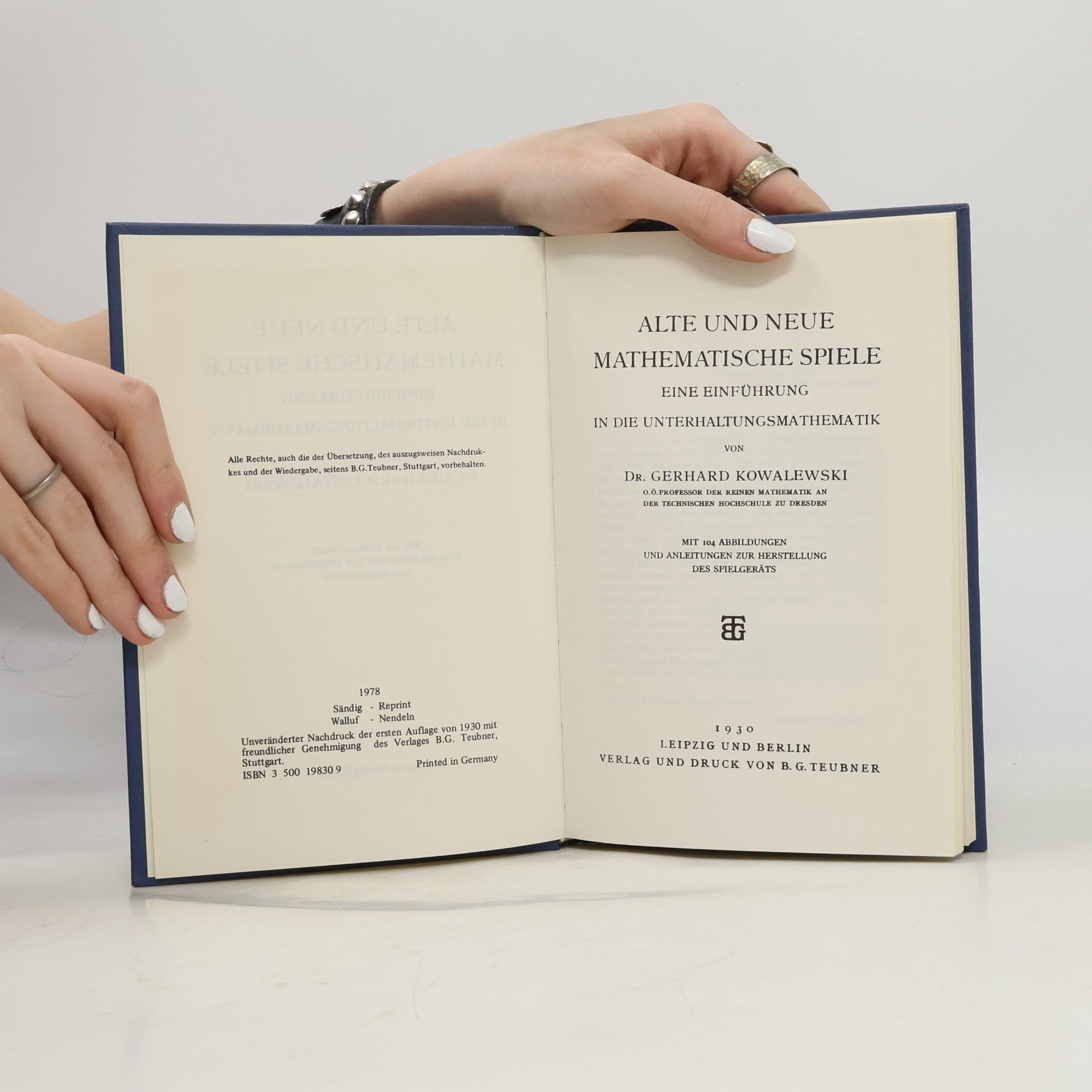 Gerhard Kowalewski Alte und neue mathematische Spiele
