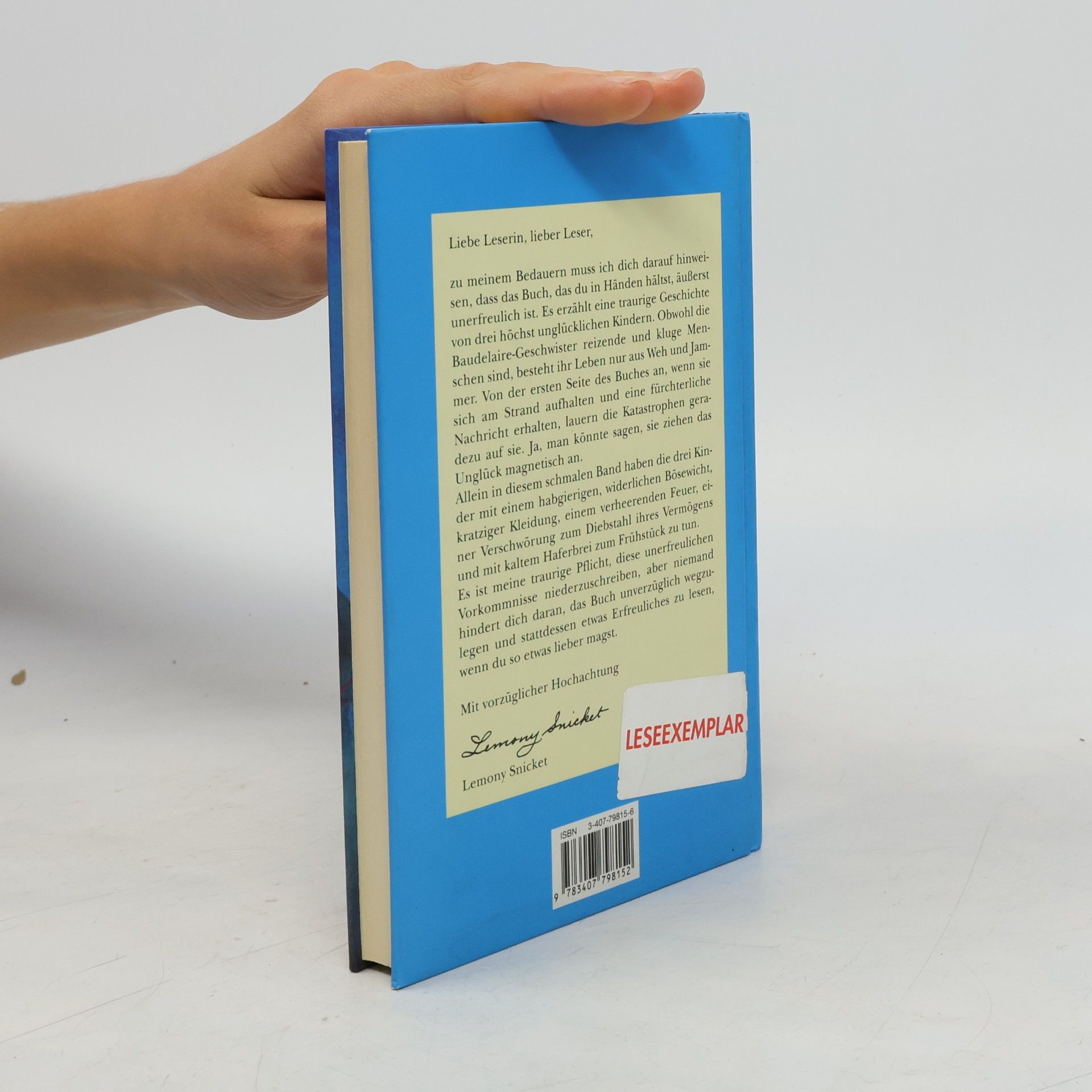 Lemony Snicket Eine Reihe betrüblicher Ereignisse 1. Der Schlimme Anfang