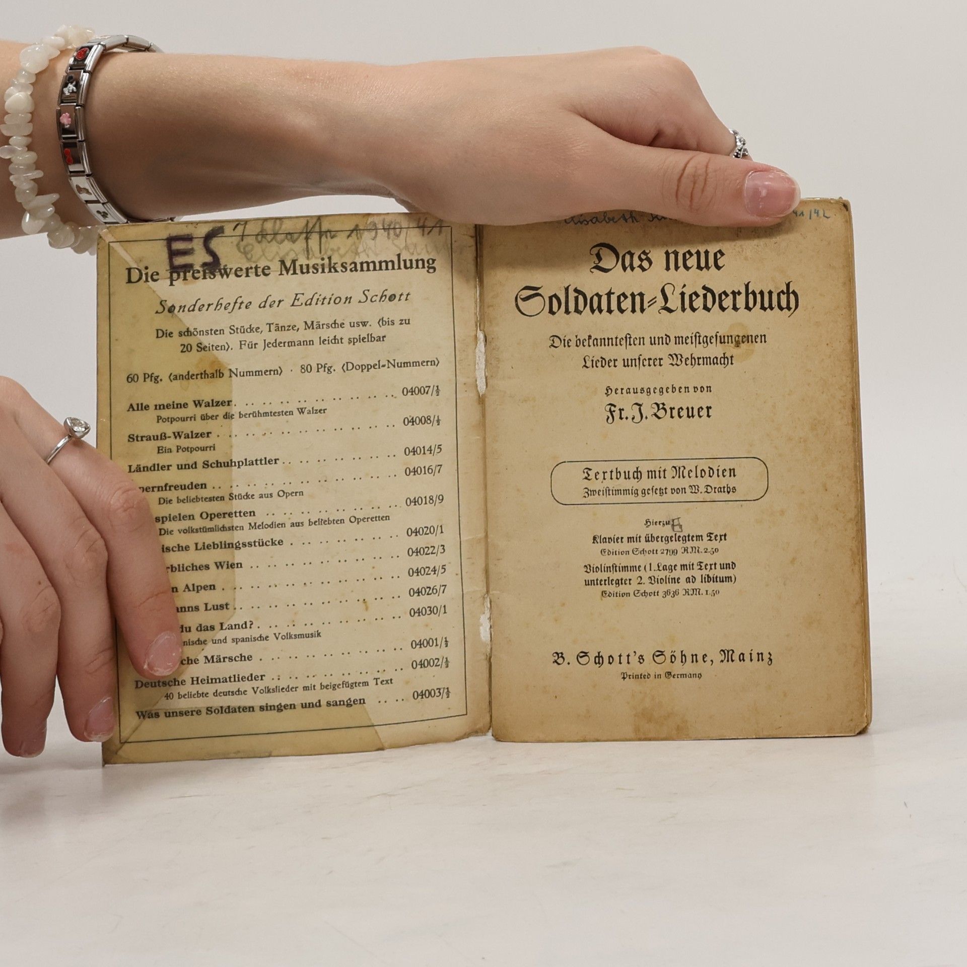 Fr. J. Breuer Das Neue Soldaten Liederbuch