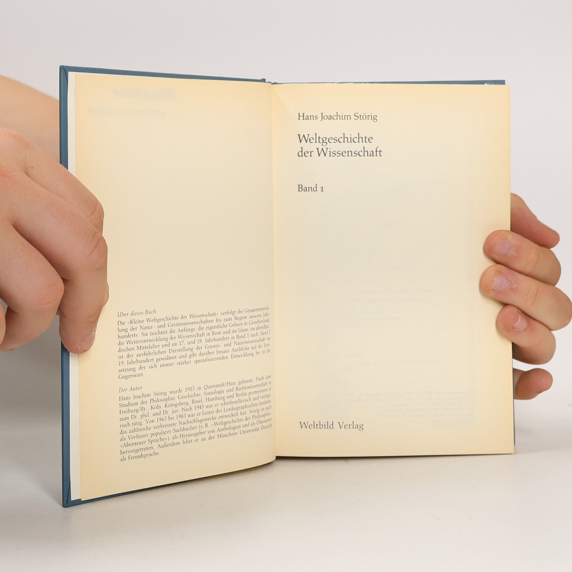 Hans Joachim Störig Weltgeschichte der Wissenschaft. Band 1.