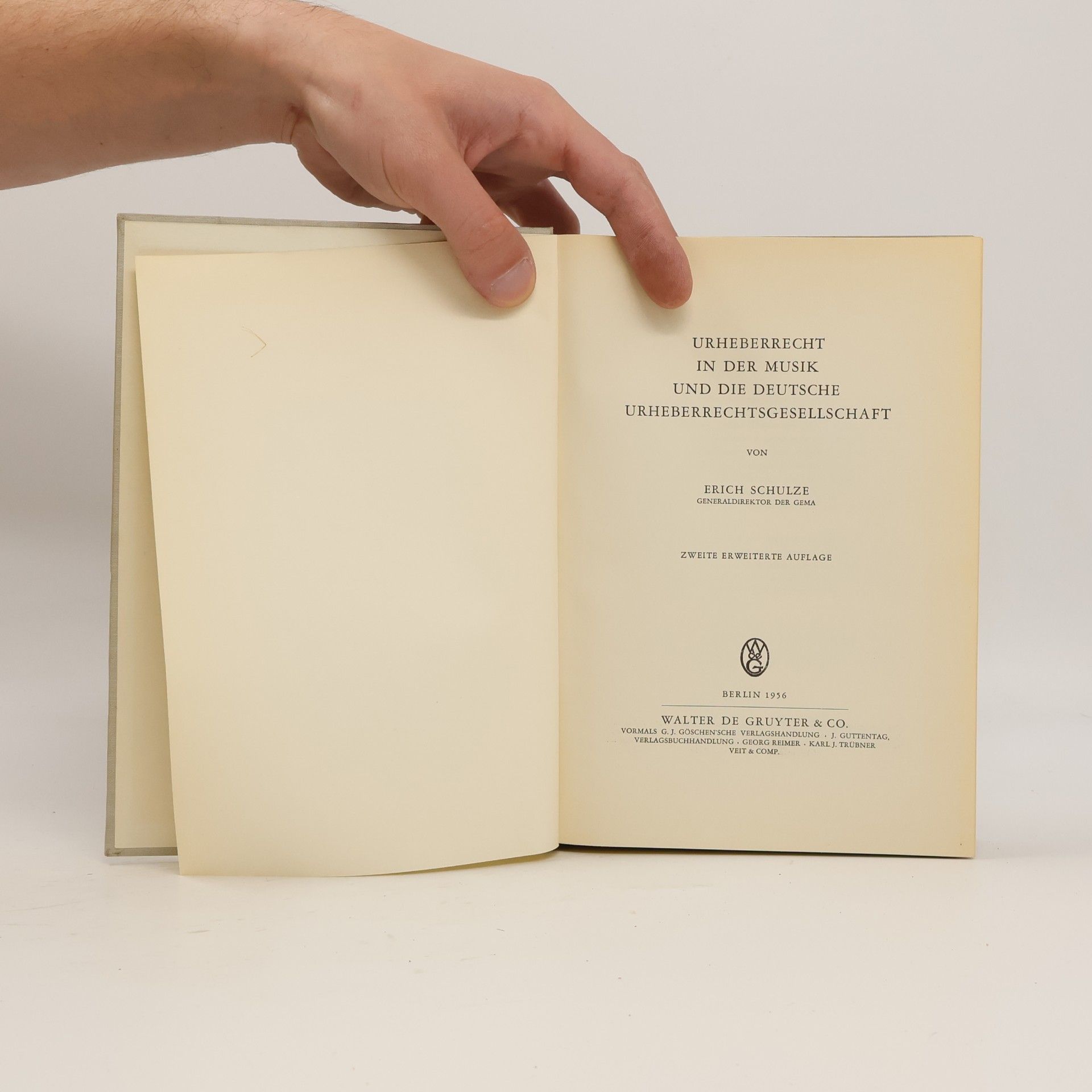 Erich Schulze Urheberrecht in der Musik und die deutsche Urheberrechtsgesellschaft