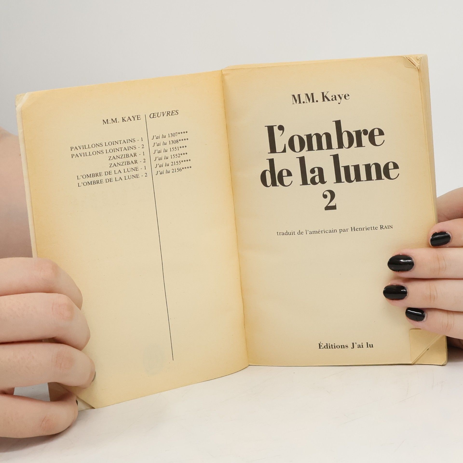 Mary Margaret Kaye J'AI LU - 2: L'Ombre de la lune