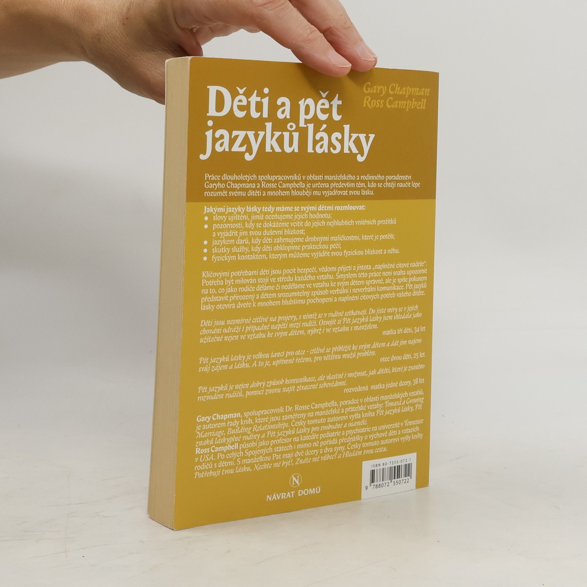 Gary Chapman Děti a pět jazyků lásky: Naučte se hovořit jazykem lásky svých dětí