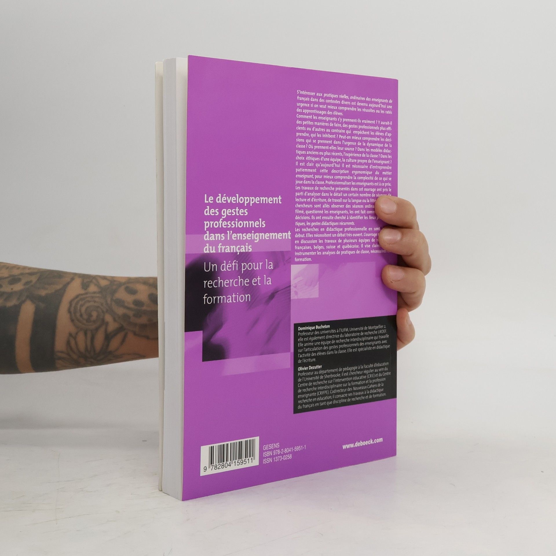 Dominique Bucheton Perspectives en éducation & formation: Le développement des gestes professionnels dans l'enseignement du français