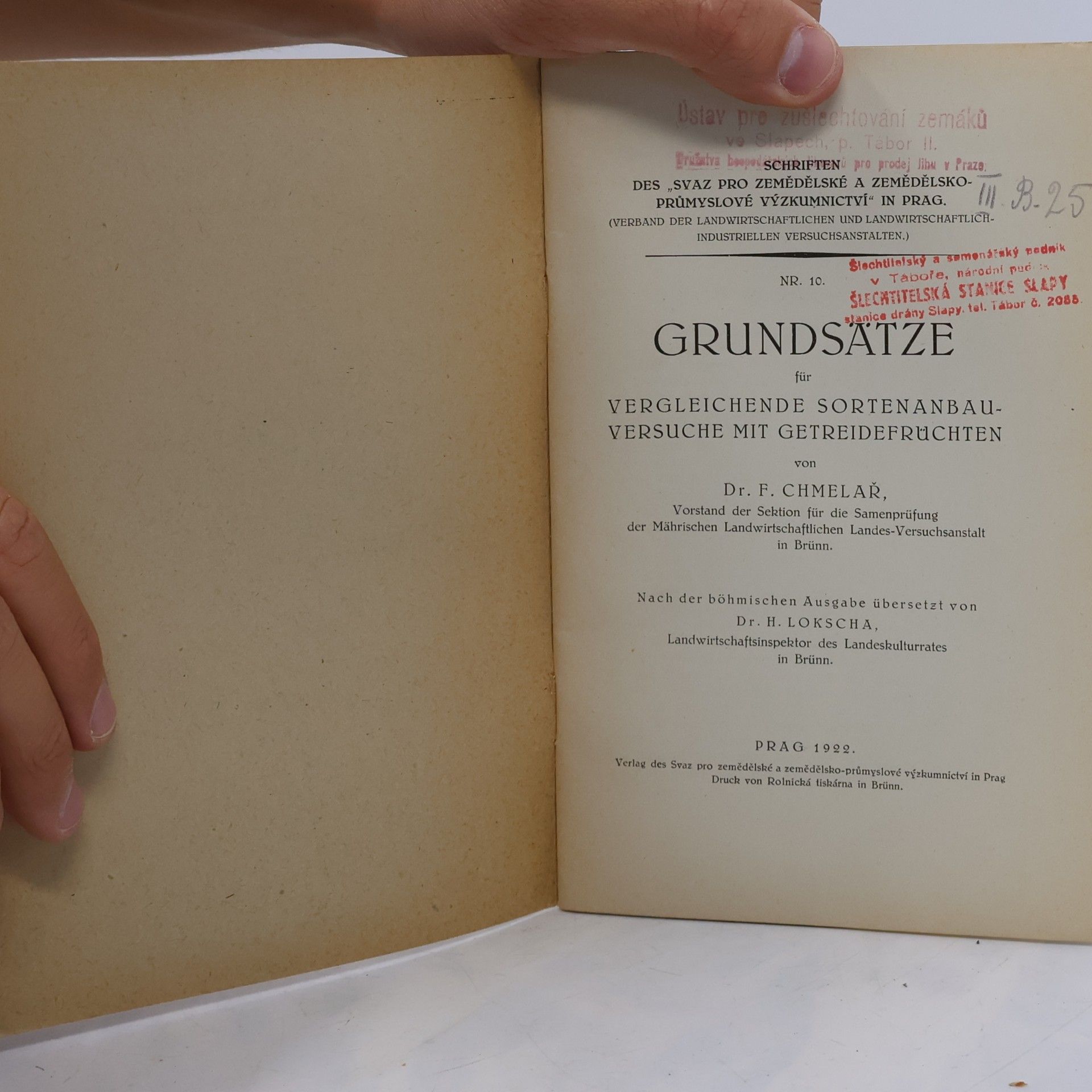 Dr. F. Chmelař Grundsatze