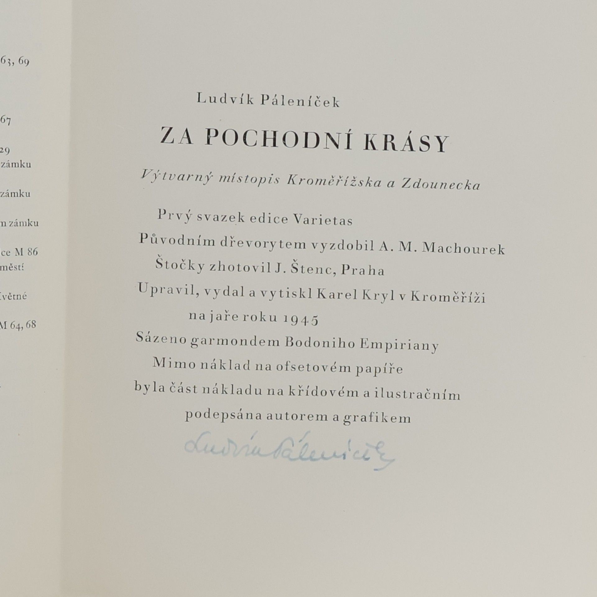 Ludvík Páleníček Za pochodní krásy : výtvarný místopis Kroměřížska a Zdounecka