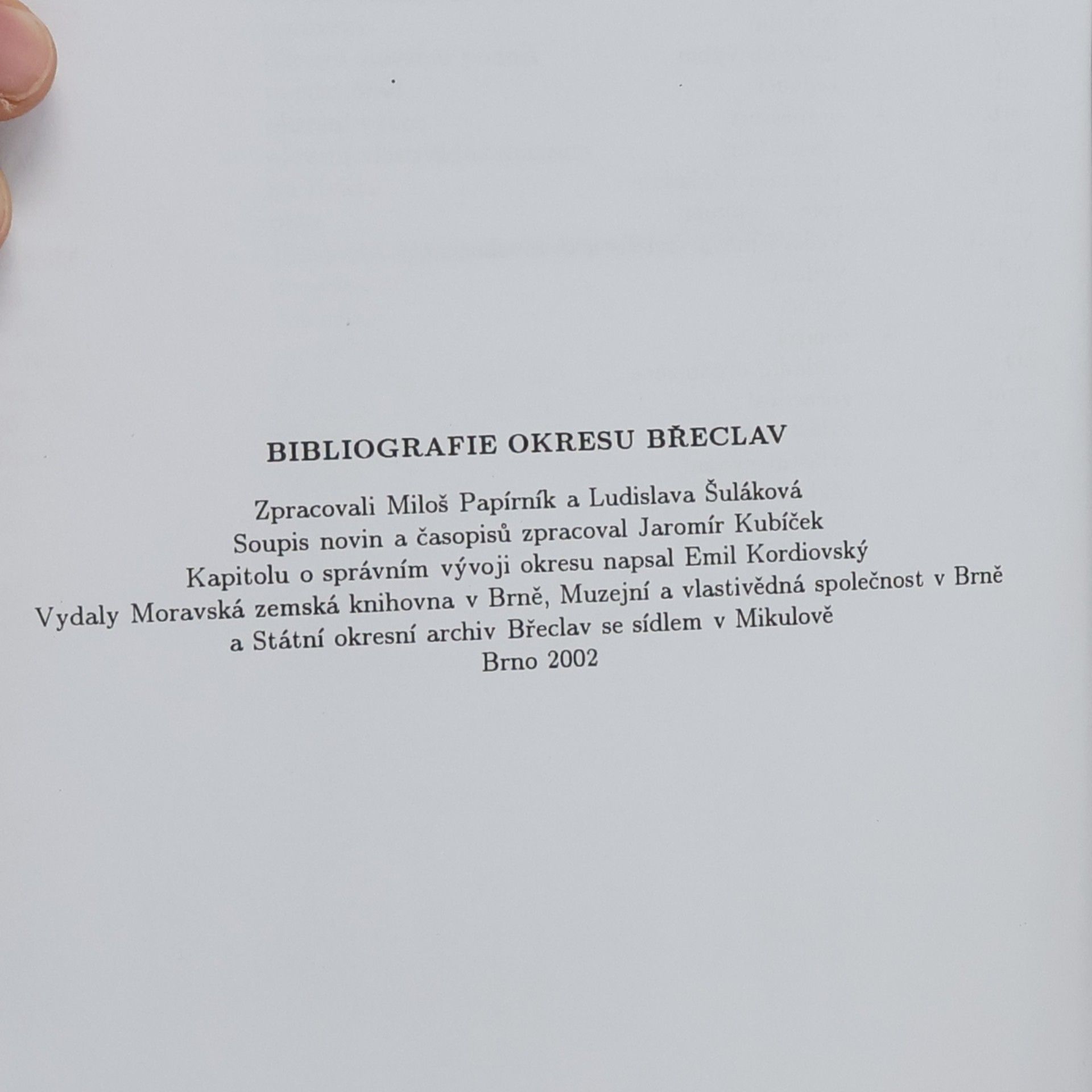 Autorenkollektiv Bibliografie okresu Břeclav