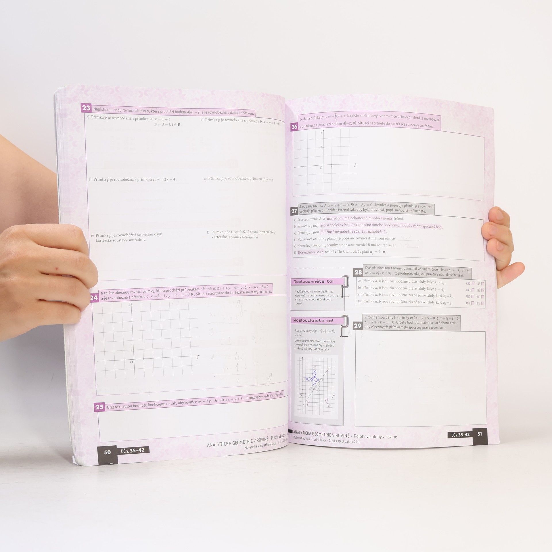 Václav Zemek Matematika pro střední školy – 7. díl A: Analytická geometrie v rovině – Pracovní sešit